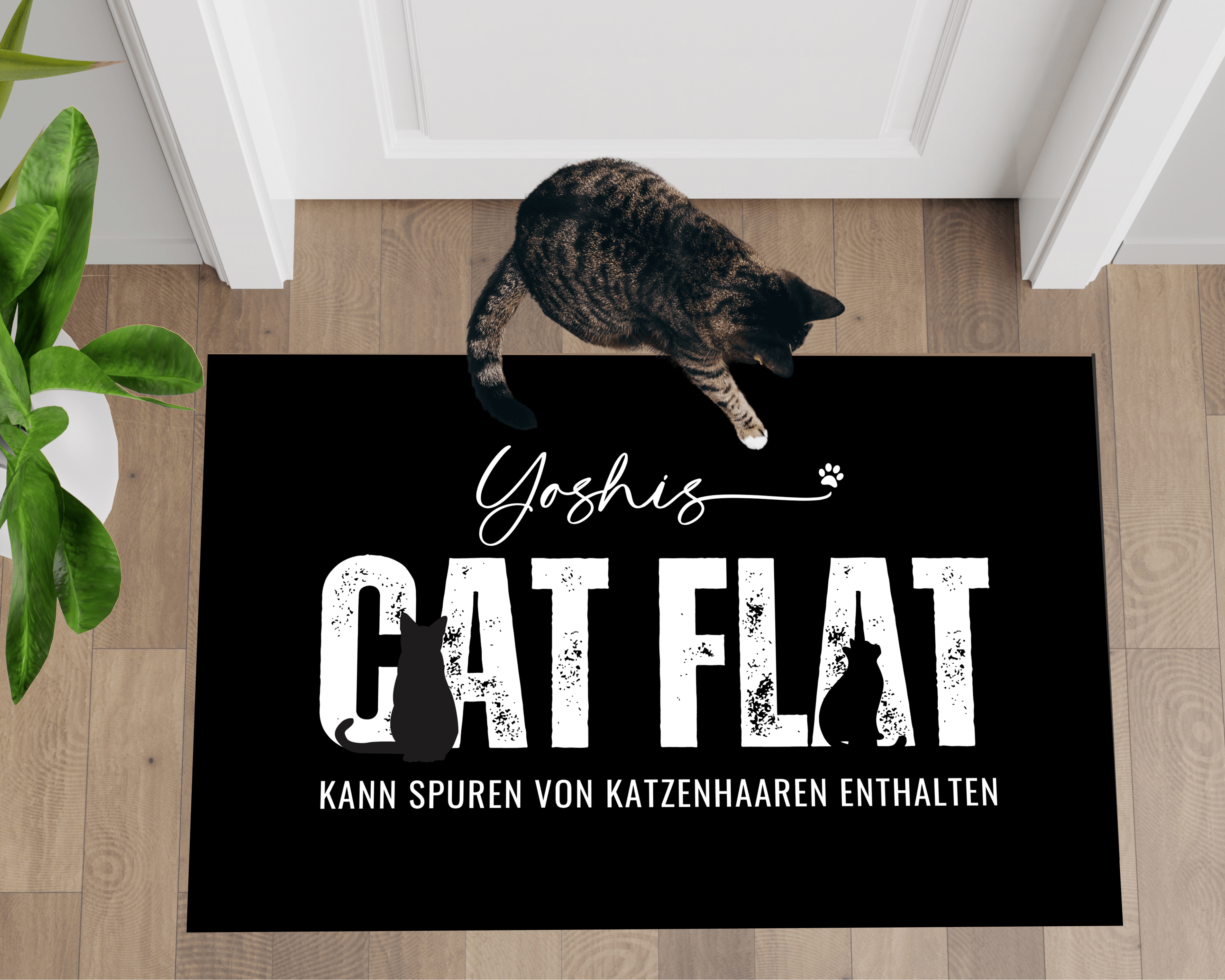 Fußmatte | Personalisiert Katzenliebhaber | Cat Flat - Roo's Gift Shop