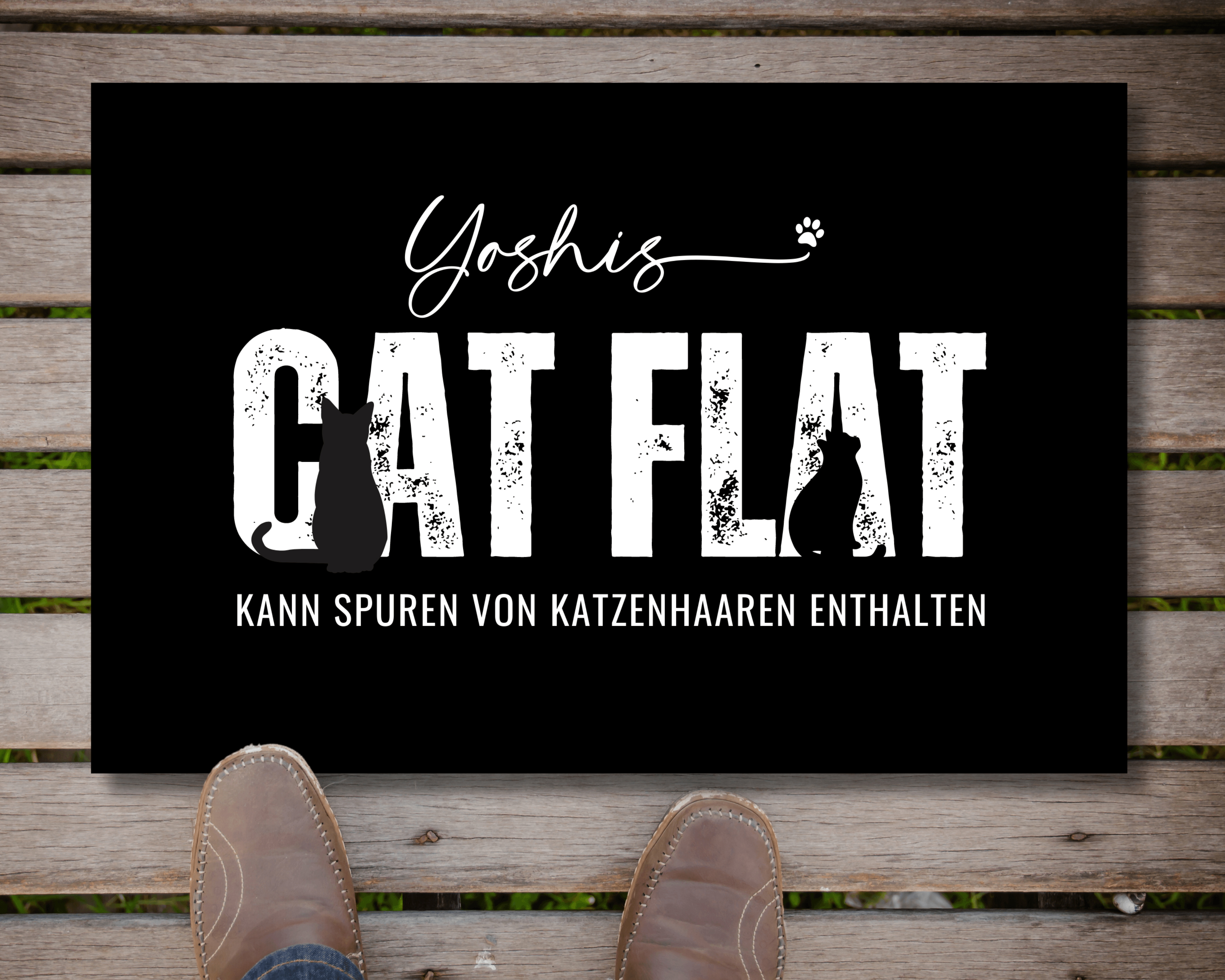 Fußmatte | Personalisiert Katzenliebhaber | Cat Flat - Roo's Gift Shop