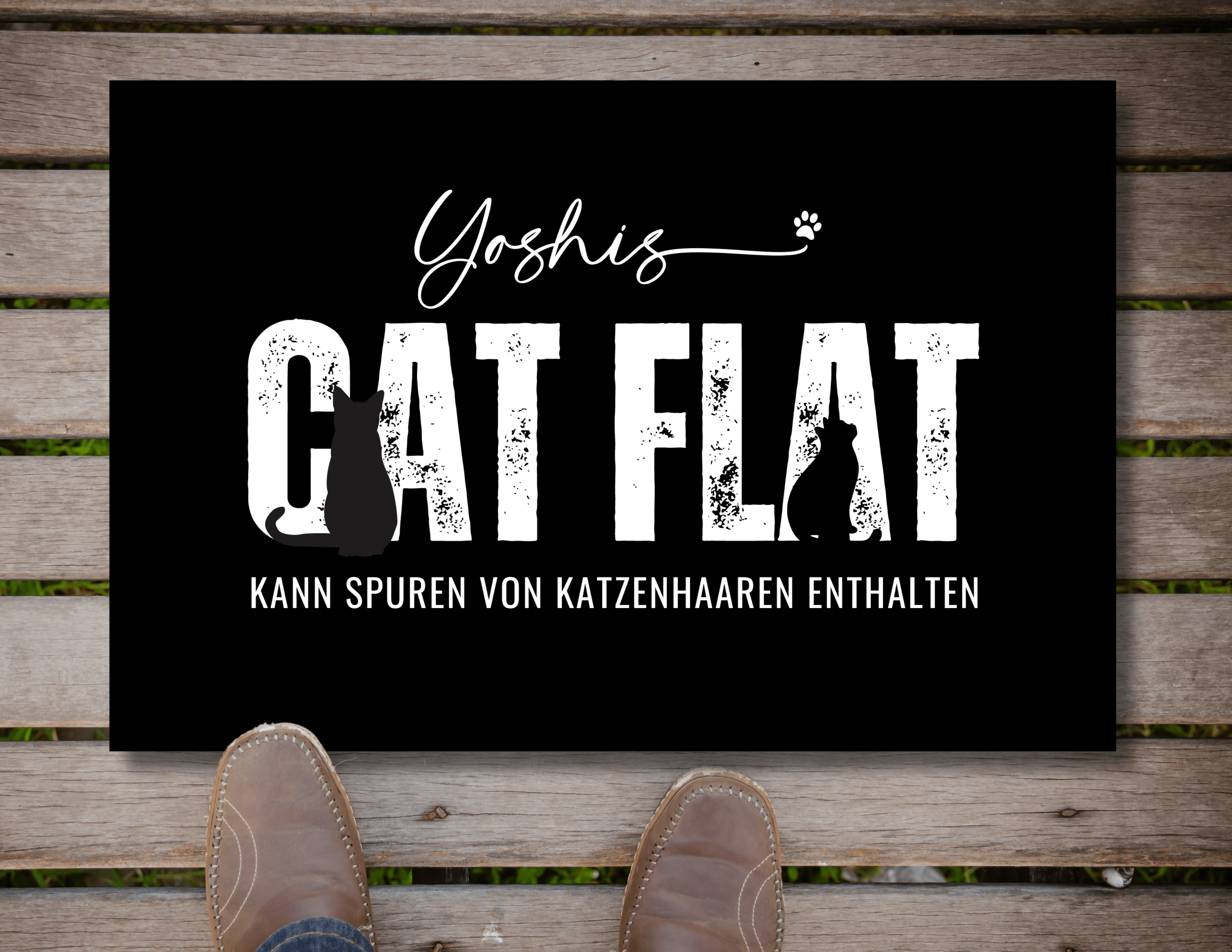 Fußmatte | Personalisiert Katzenliebhaber | Cat Flat - Roo's Gift Shop
