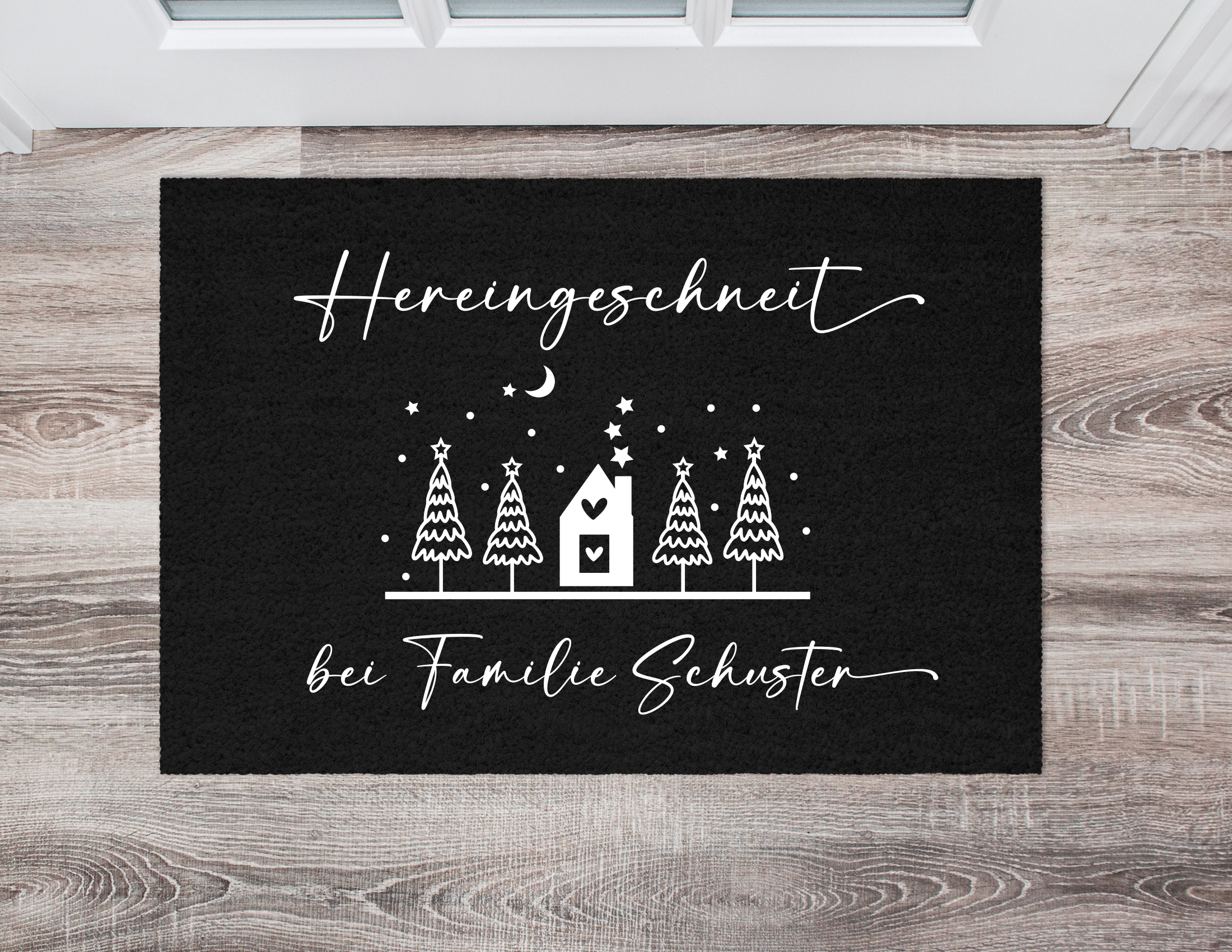 Fußmatte Weihnachten | Hereingeschneit | Personalisierbarer Fußabtreter - Roo's Gift Shop