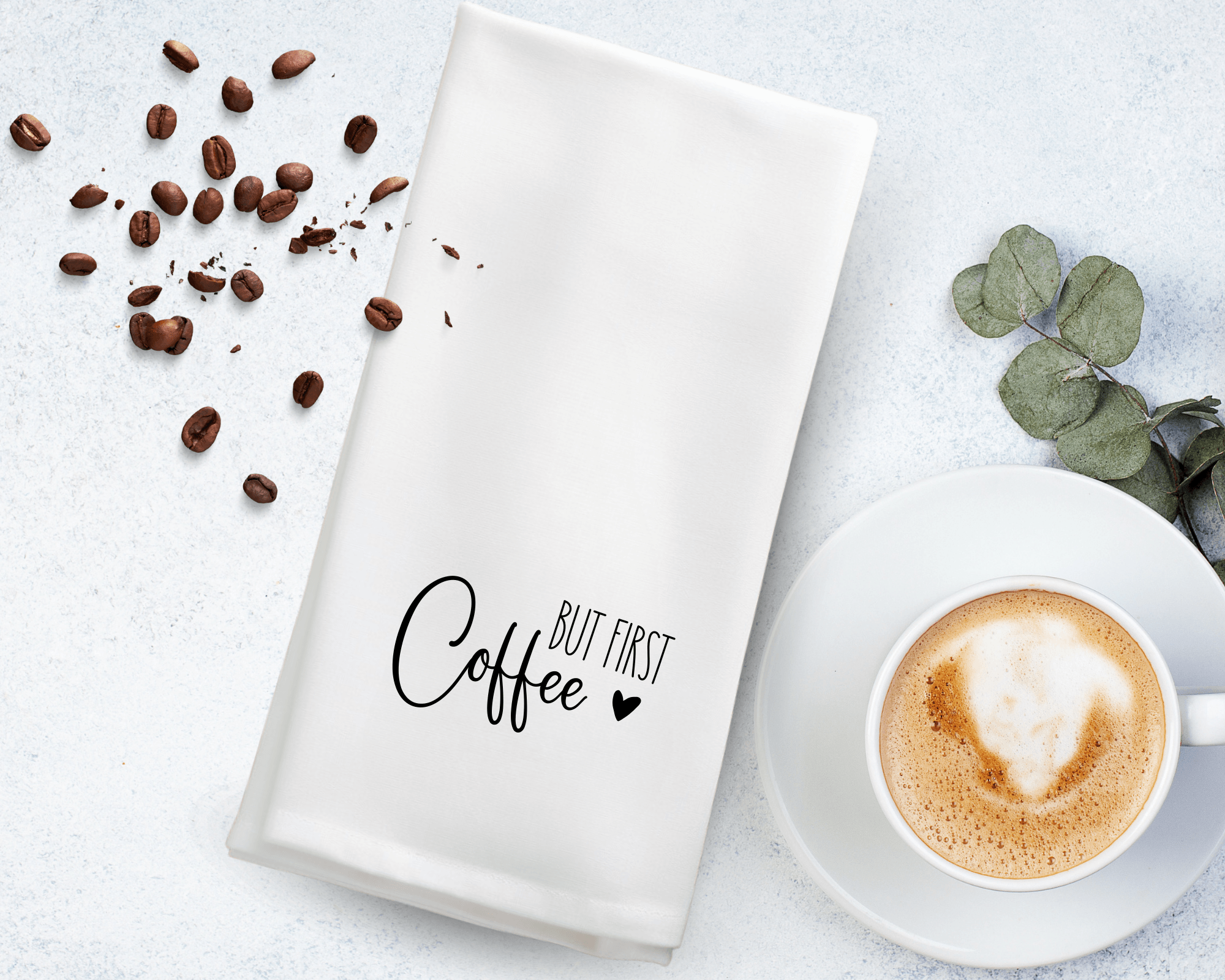 Geschirrtuch | But First Coffee | lustiger Spruch - Roo's Gift Shop