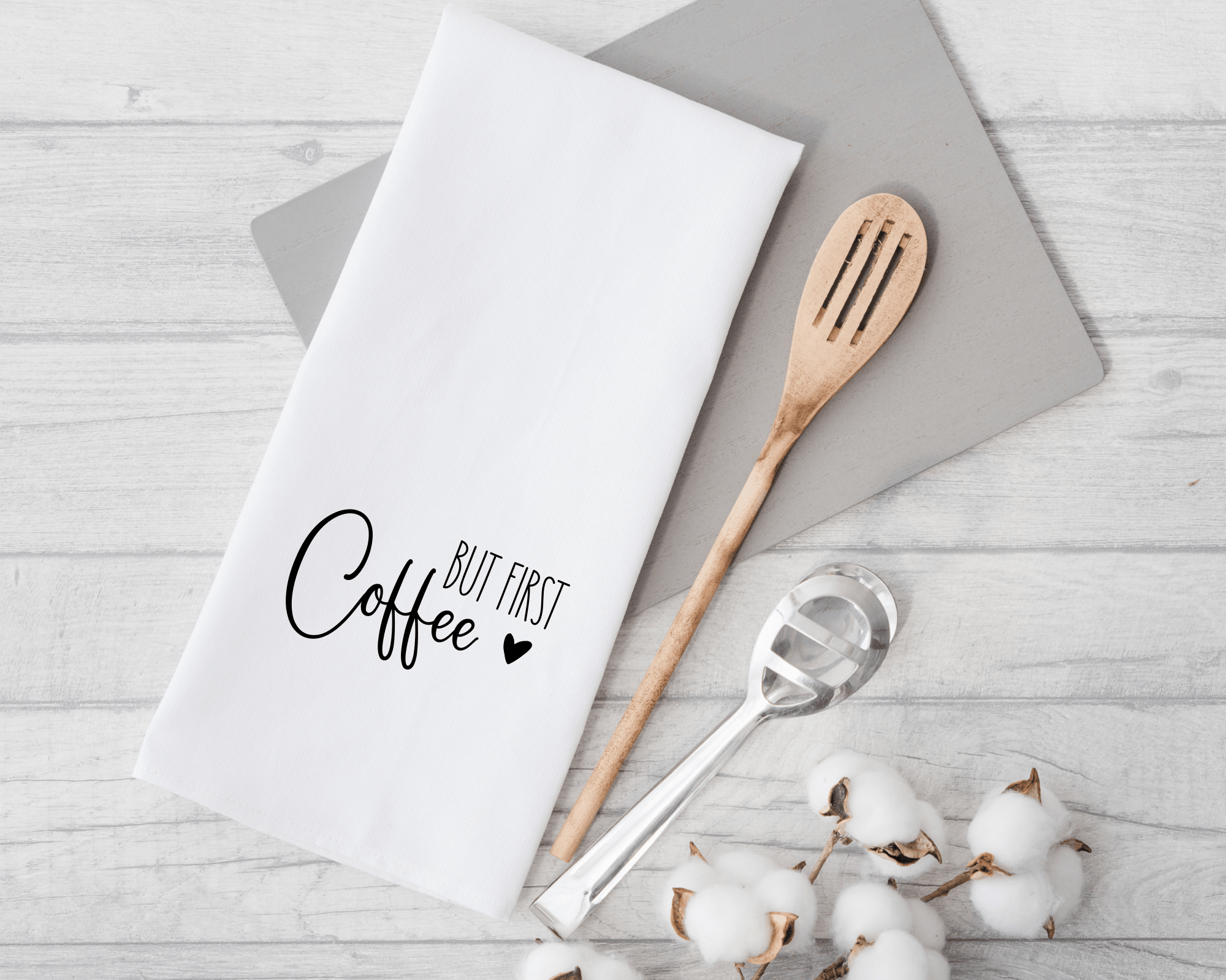 Geschirrtuch | But First Coffee | lustiger Spruch - Roo's Gift Shop