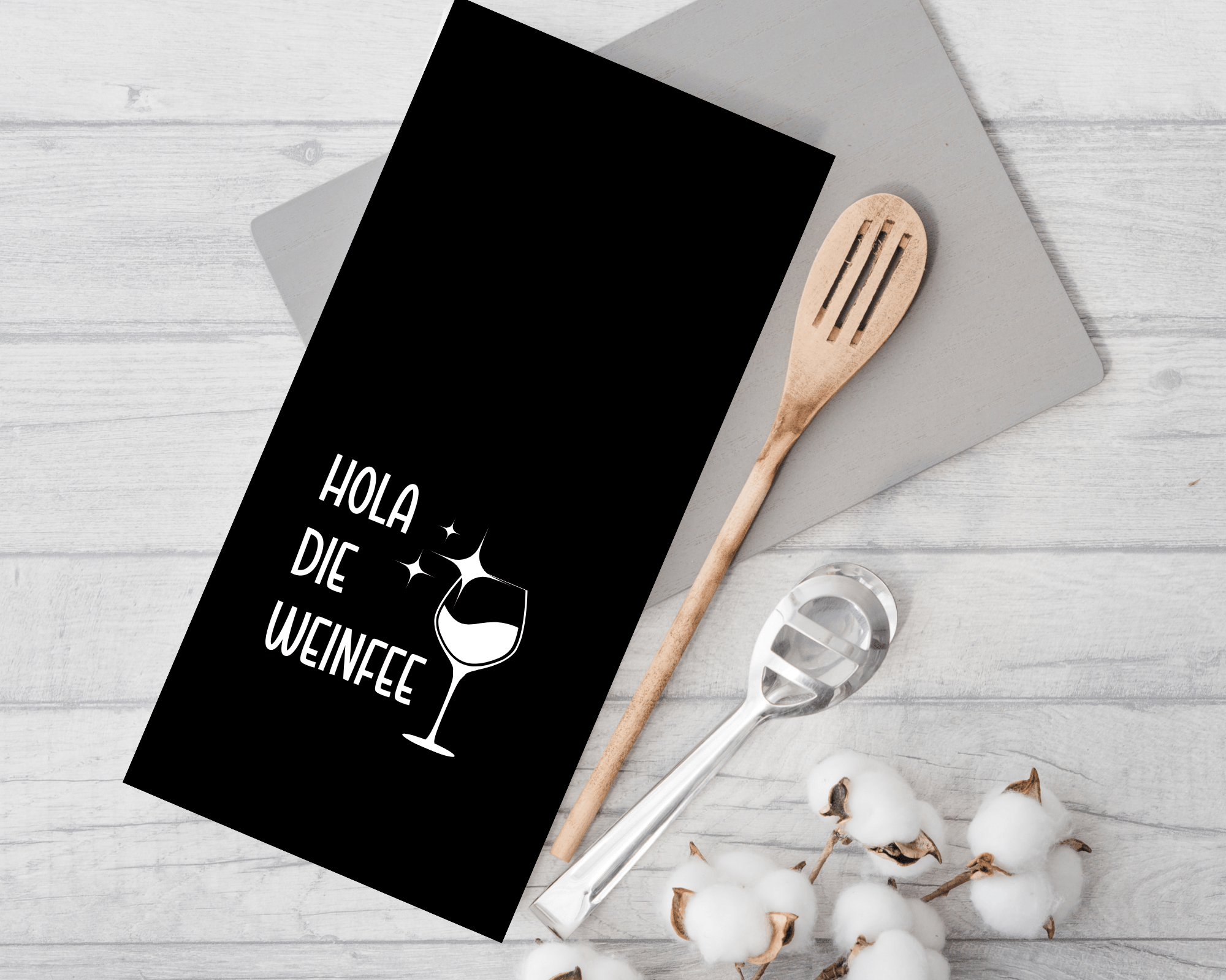 Geschirrtuch | Hola die Weinfee | lustiger Spruch - Roo's Gift Shop
