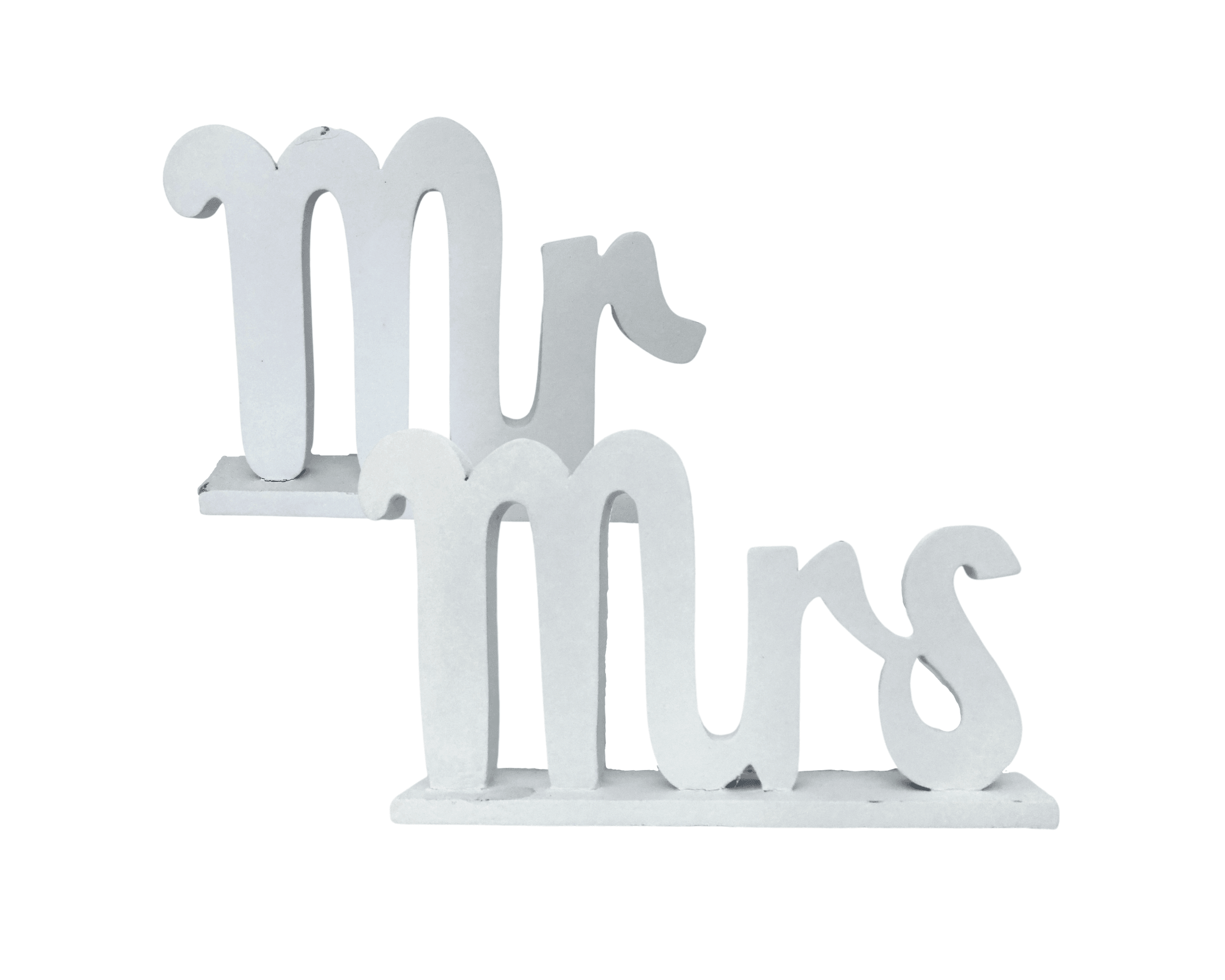 Hochzeit | Aufsteller Mr. Mrs. | Holz | weiß - Roo's Gift Shop