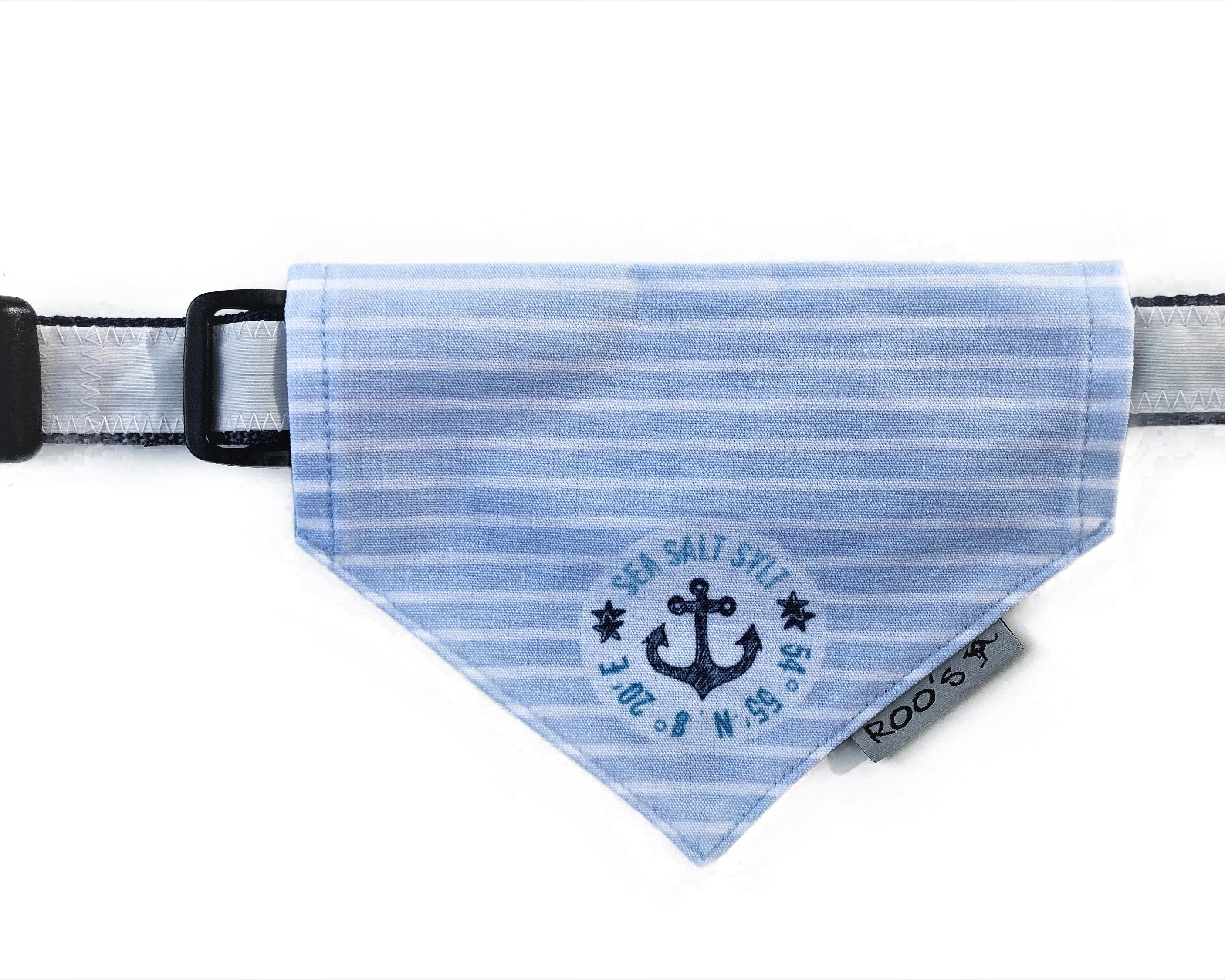 Maritimes Hundehalstuch "Sylt" | hellblau oder rosa | Hunde Bandana aus Baumwolle | wird am Halsband befestigt