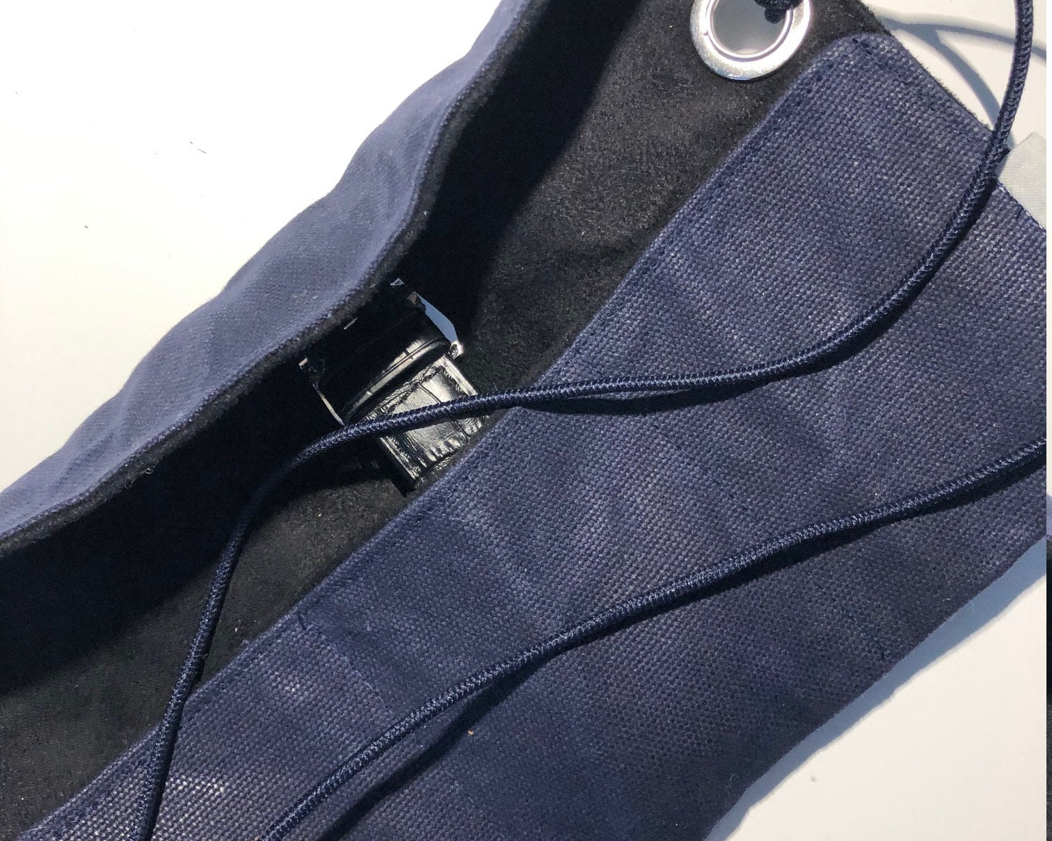 Blaue 3er Watch Roll | Waxed Canvas | Geschenk für Männer | Armbanduhren Rolle 3 Uhren | Reise Uhren Etui | Uhrenrolle Baumwolle gefüttert