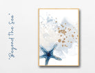 Geburtsposter im 3er-Set | Taufgeschenk | Maritim | Unterwasser | Buchstabe | Aquarell | Tierbild | Bild fürs Baby Kinderzimmer | blau gold