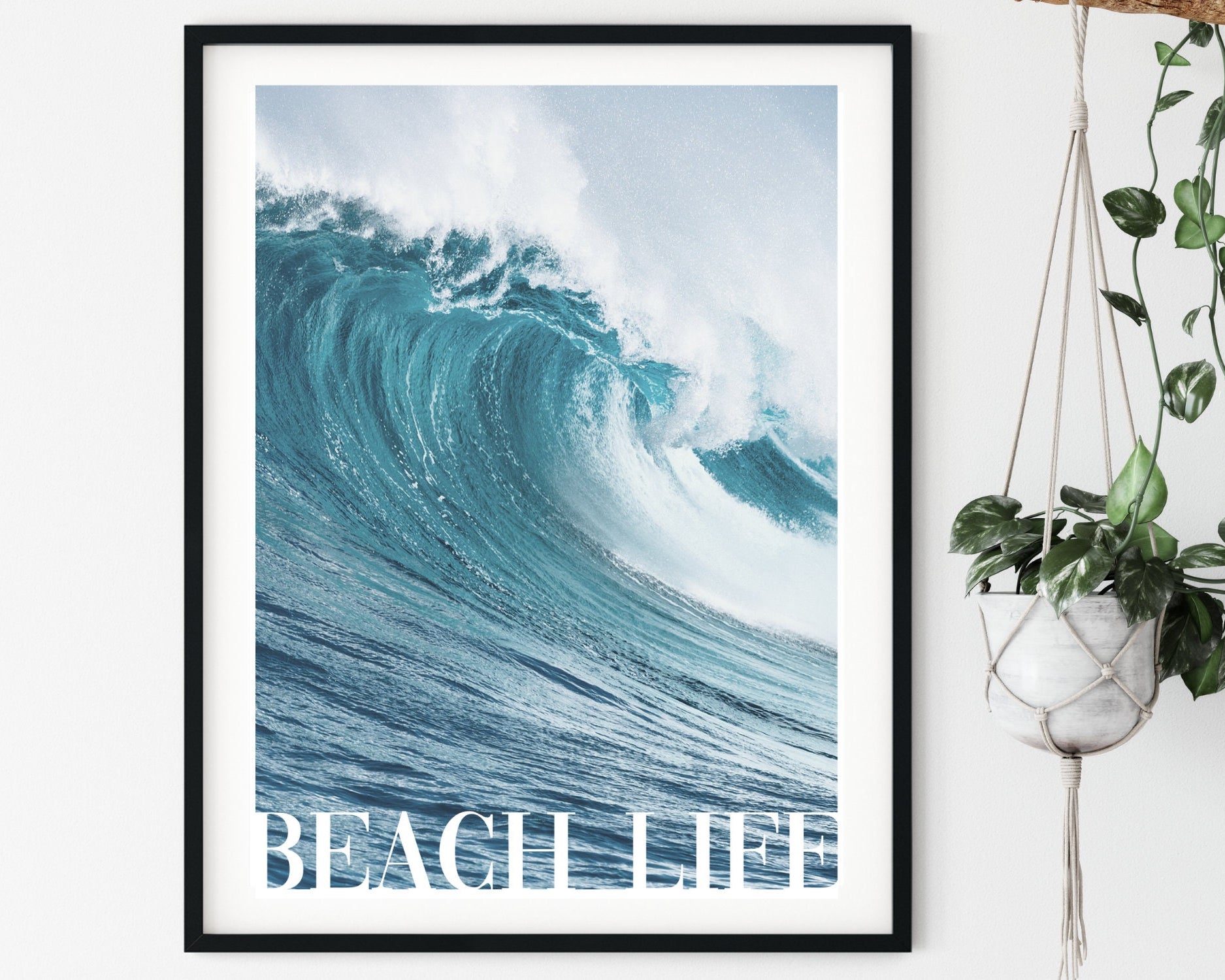 Beach Poster | Beach Life | Sommer | Welle | Meer | Surfbrett | Palmen | maritim | Surfer | Taucher | Bilder | Wand Deko