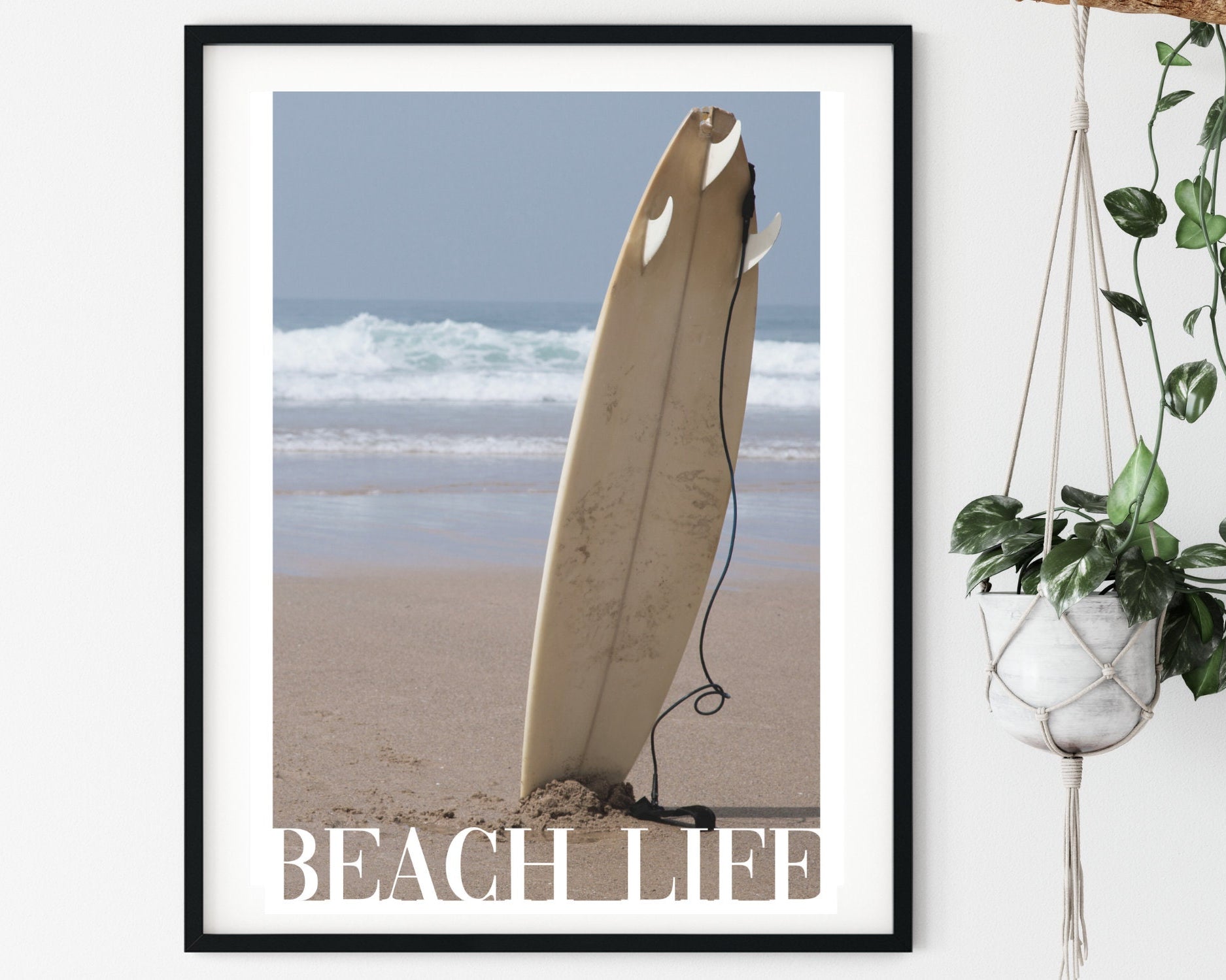 Beach Poster | Beach Life | Sommer | Welle | Meer | Surfbrett | Palmen | maritim | Surfer | Taucher | Bilder | Wand Deko