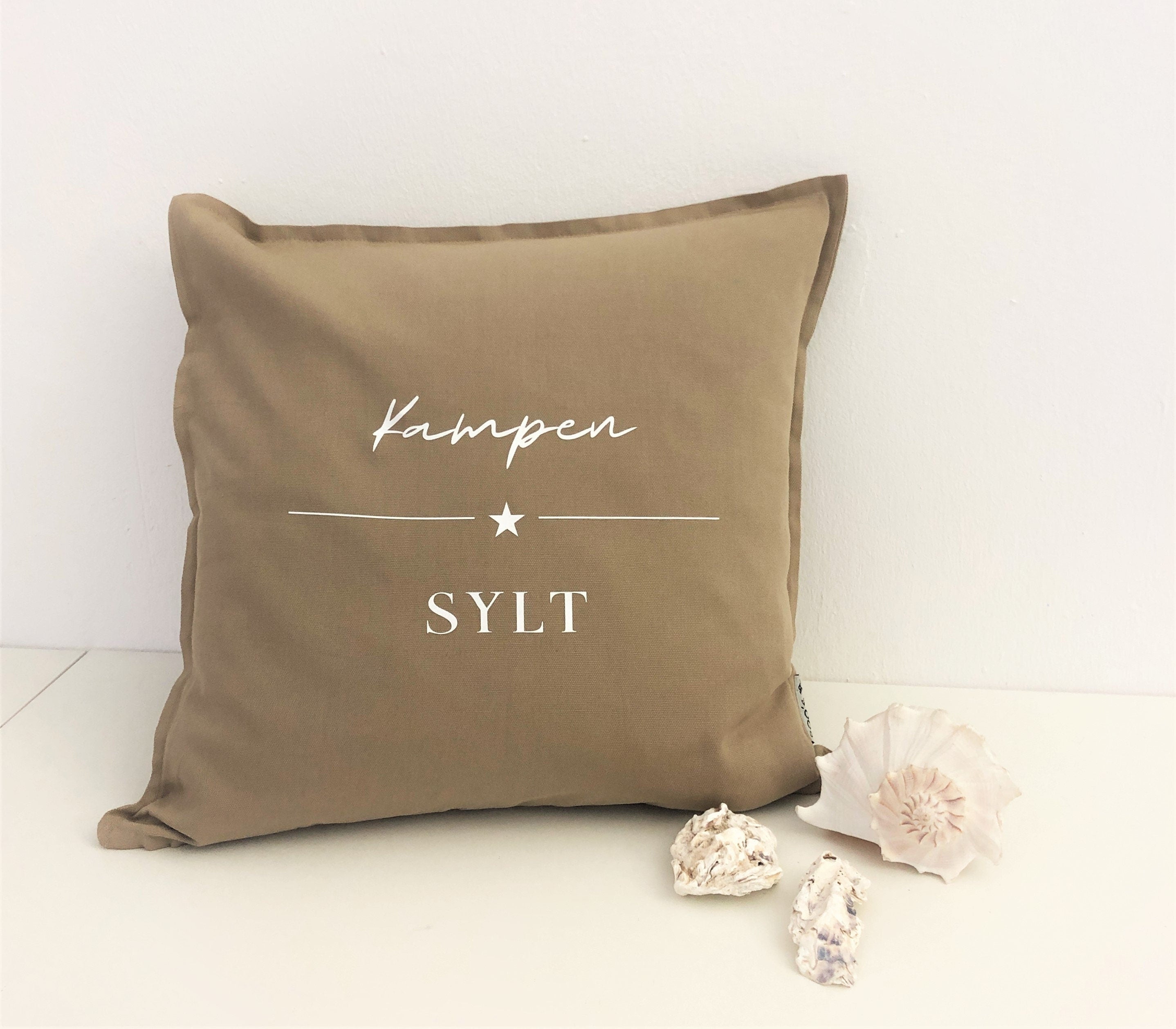 Kissen | Kampen Sylt | Baumwolle Kissenbezug | Hamptons Style | Strandhaus | maritime Deko