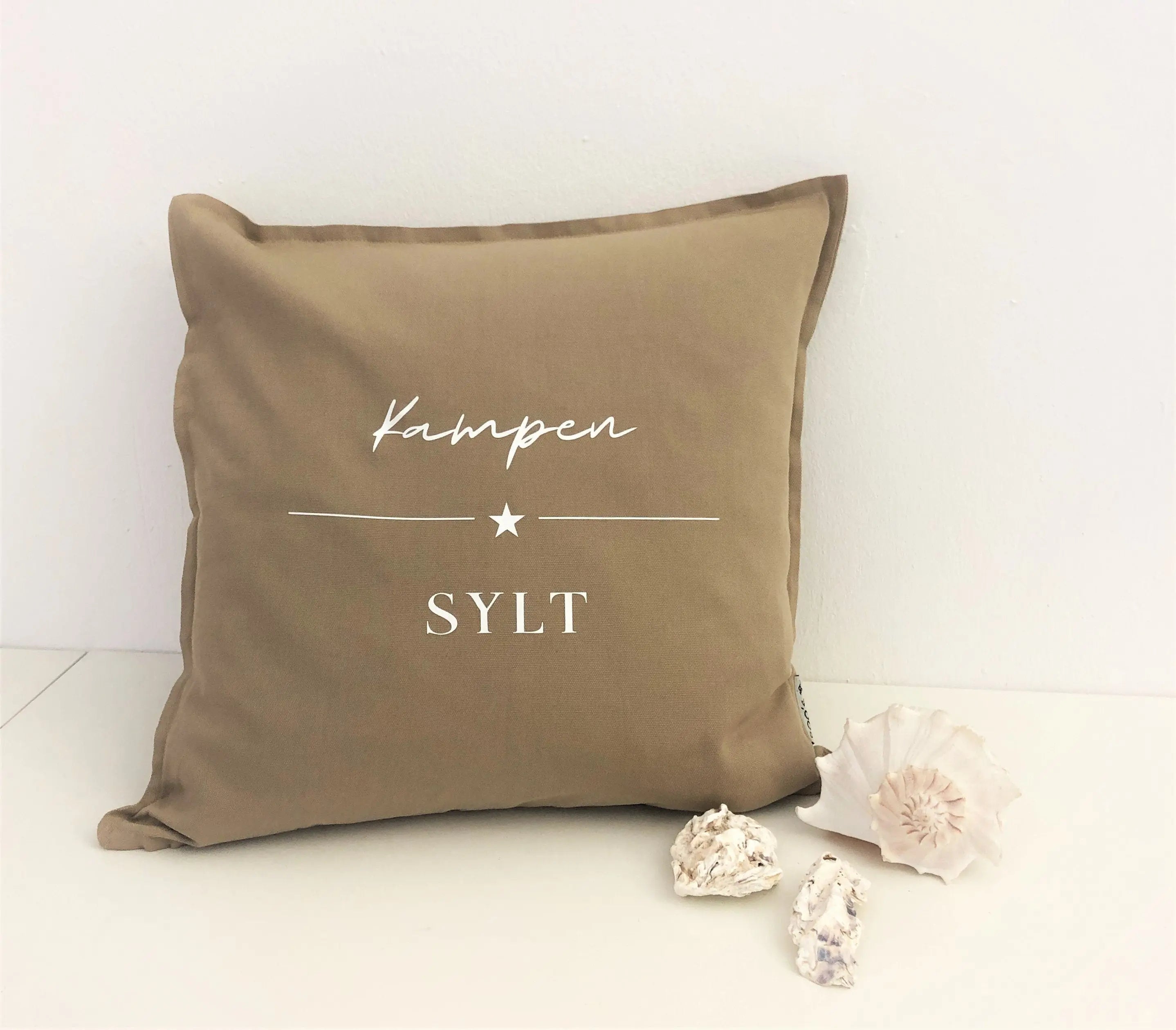 Kissen | Kampen Sylt | Baumwolle Kissenbezug | Hamptons Style | Strandhaus | maritime Deko