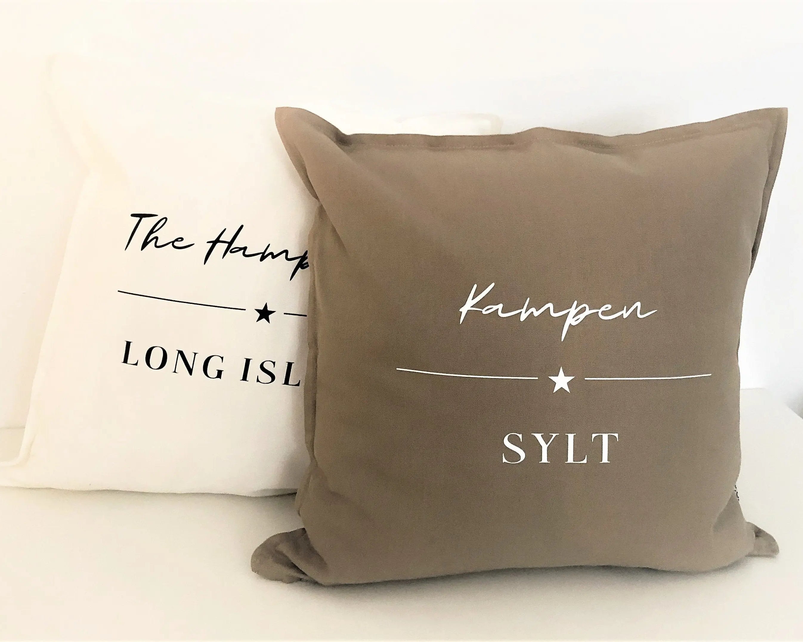 Kissen | Kampen Sylt | Baumwolle Kissenbezug | Hamptons Style | Strandhaus | maritime Deko