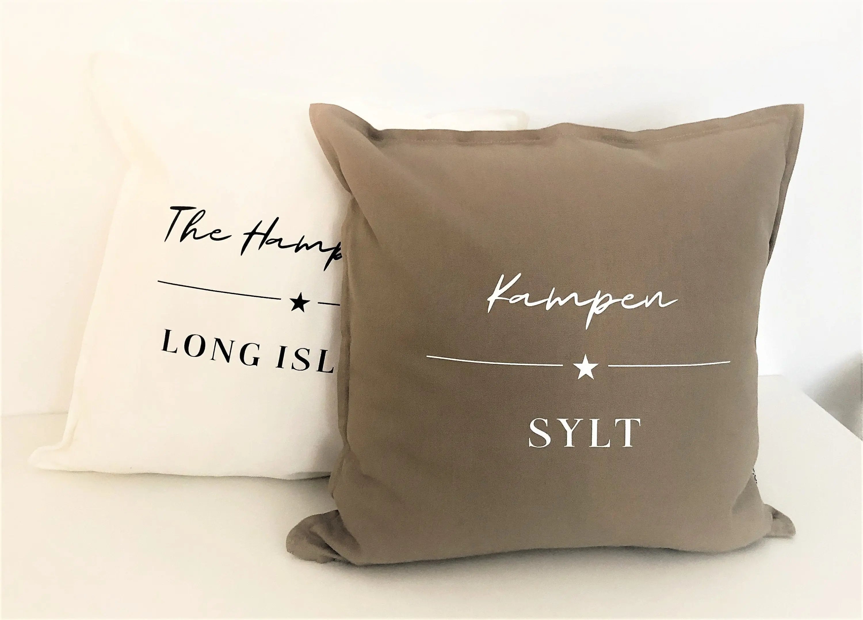 Kissen | Kampen Sylt | Baumwolle Kissenbezug | Hamptons Style | Strandhaus | maritime Deko