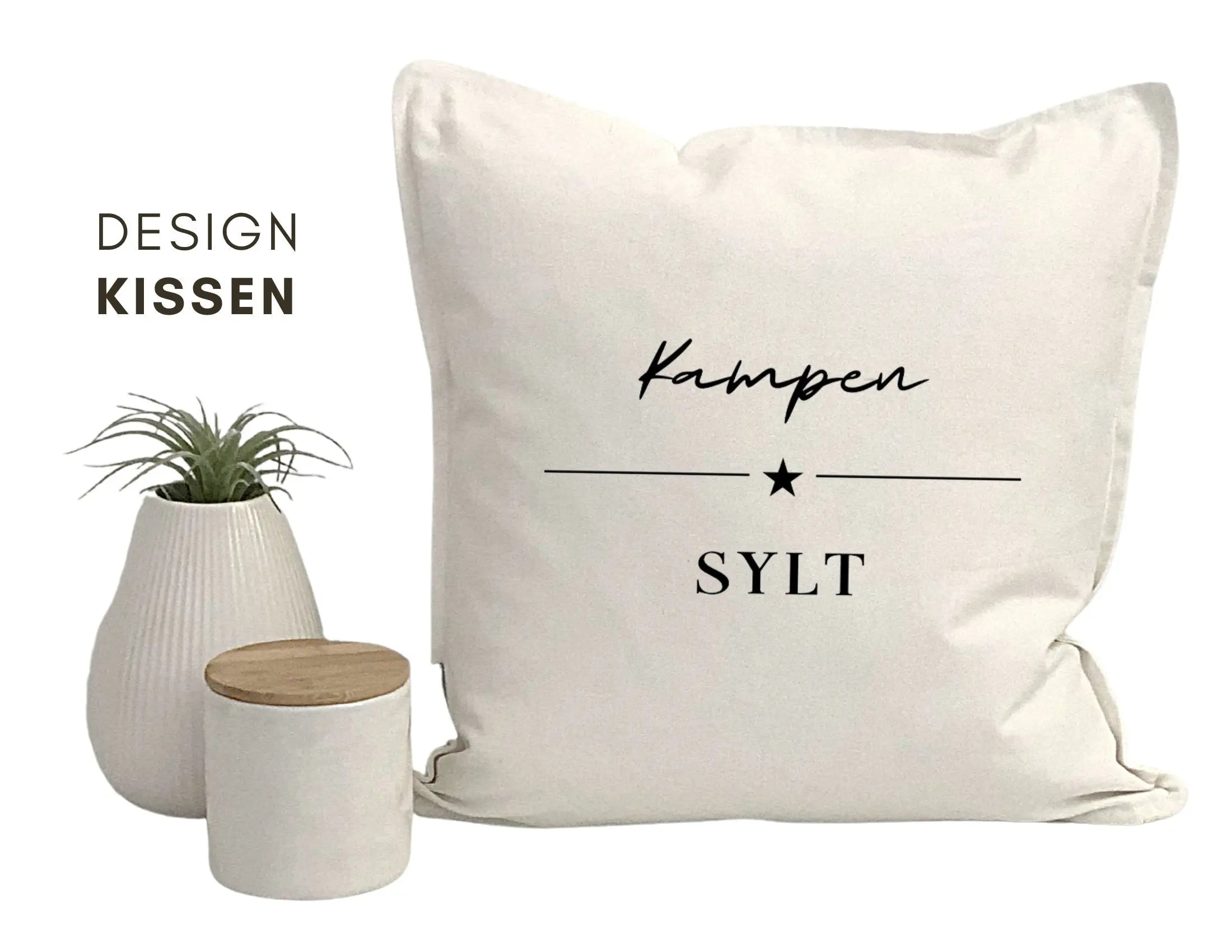Kissen | Kampen Sylt | Baumwolle Kissenbezug | Hamptons Style | Strandhaus | maritime Deko