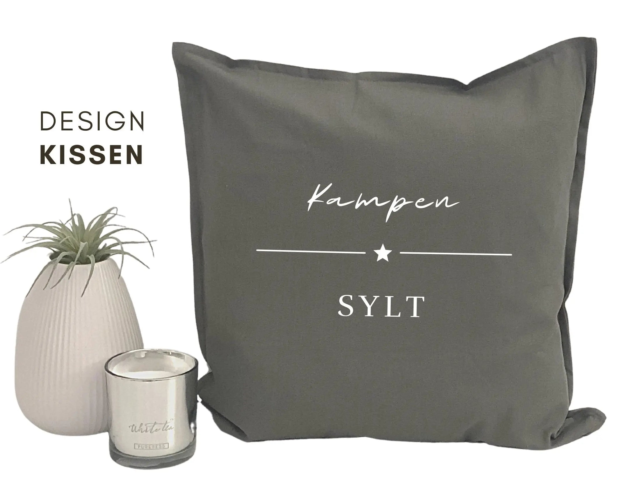 Kissen | Kampen Sylt | Baumwolle Kissenbezug | Hamptons Style | Strandhaus | maritime Deko