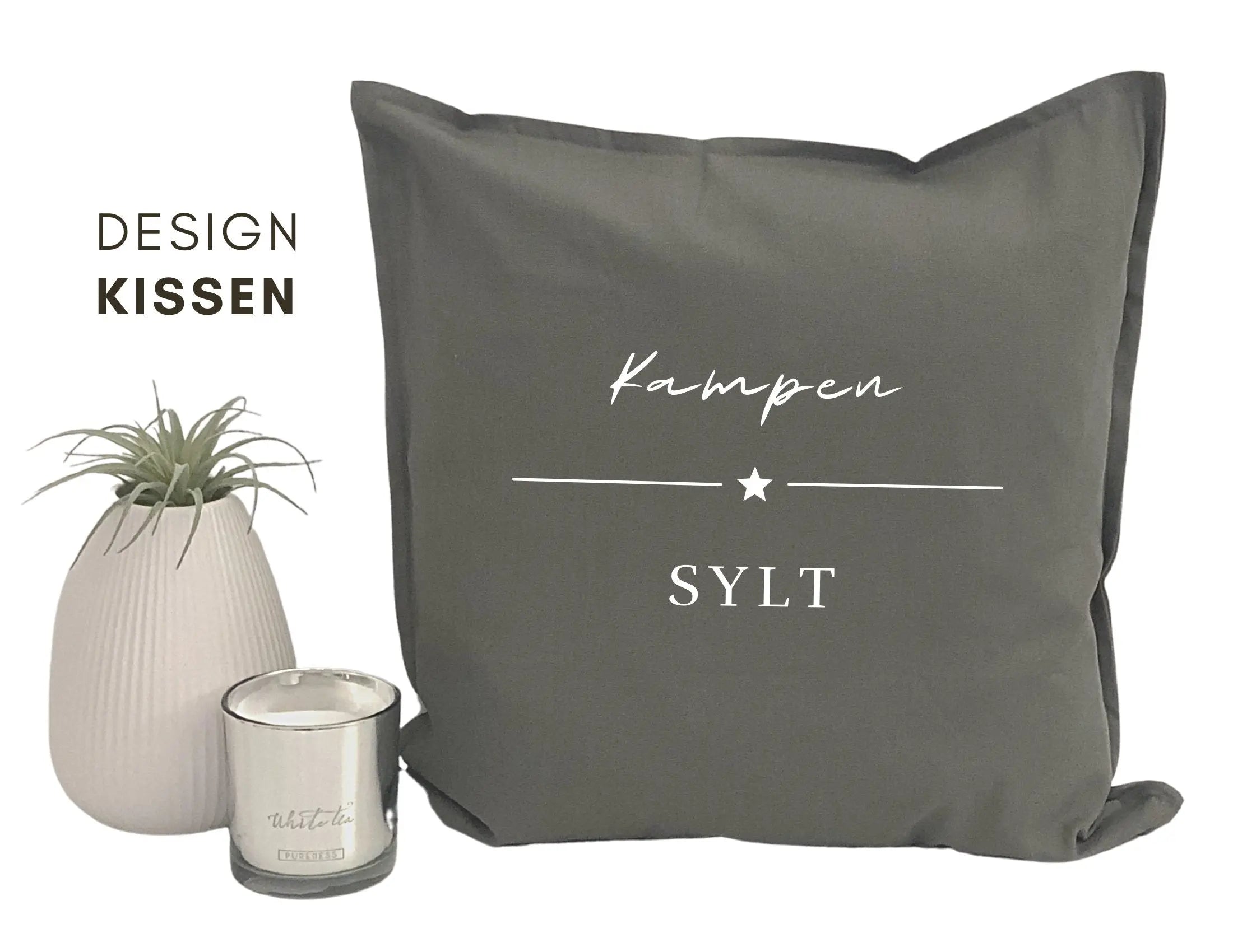 Kissen | Kampen Sylt | Baumwolle Kissenbezug | Hamptons Style | Strandhaus | maritime Deko