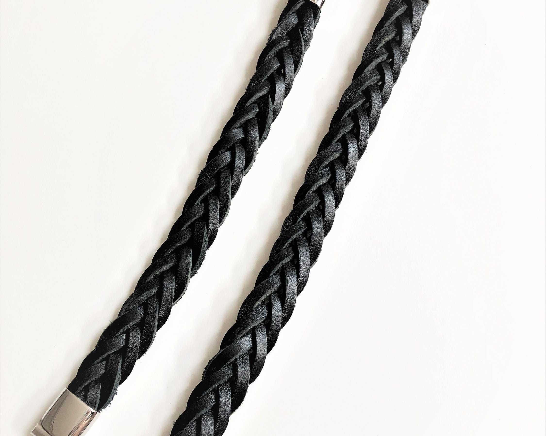 Armband | geflochtenes Lederarmband | schwarz