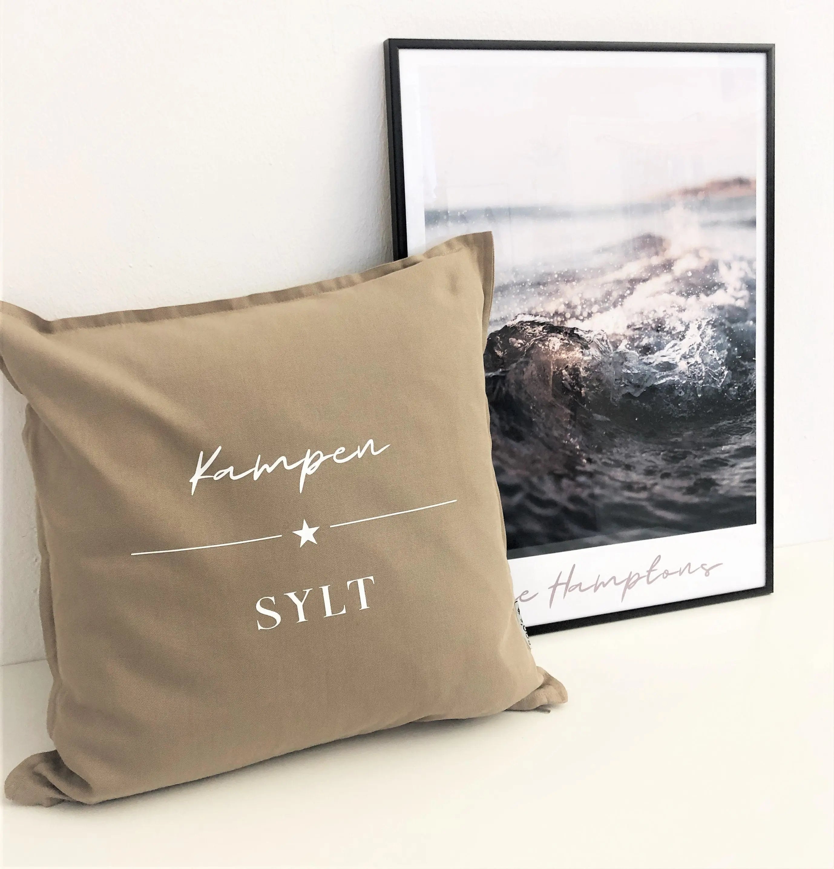 Kissen | Kampen Sylt | Baumwolle Kissenbezug | Hamptons Style | Strandhaus | maritime Deko
