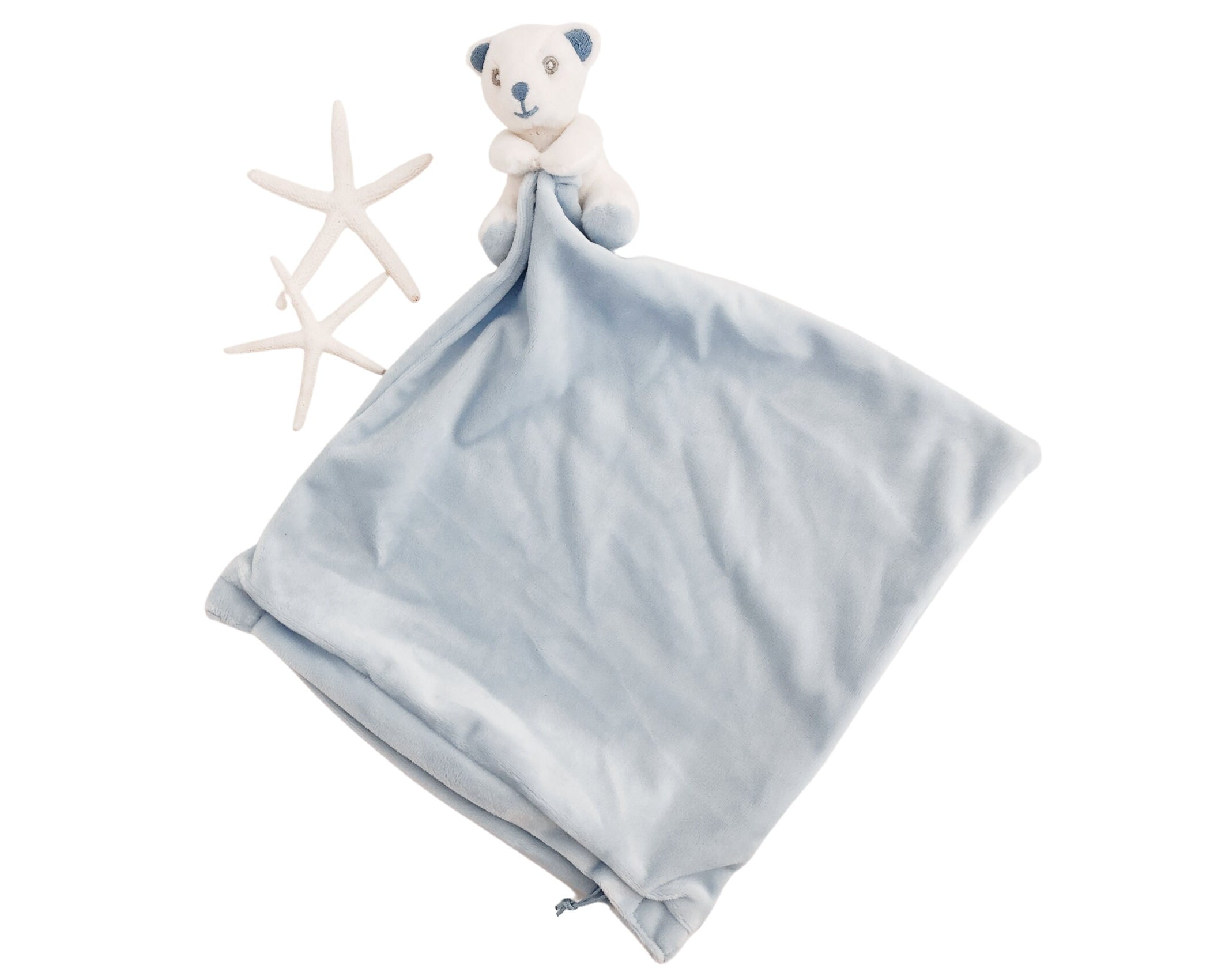 Hellblaues Kissen mit Bär | personalisiert | mit Baby Namen