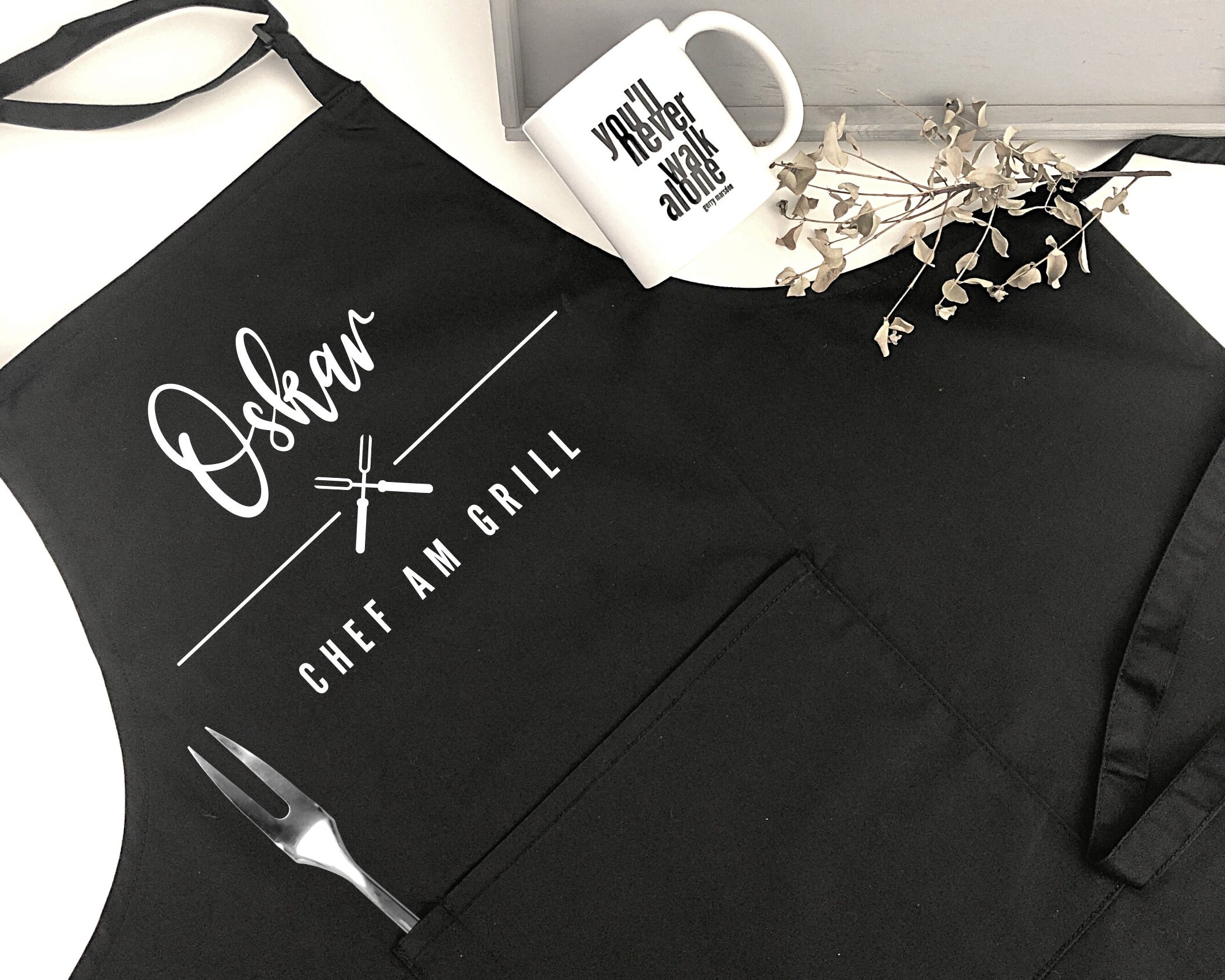 Schürze für ihn | Chef am Grill | BBQ | personalisiert