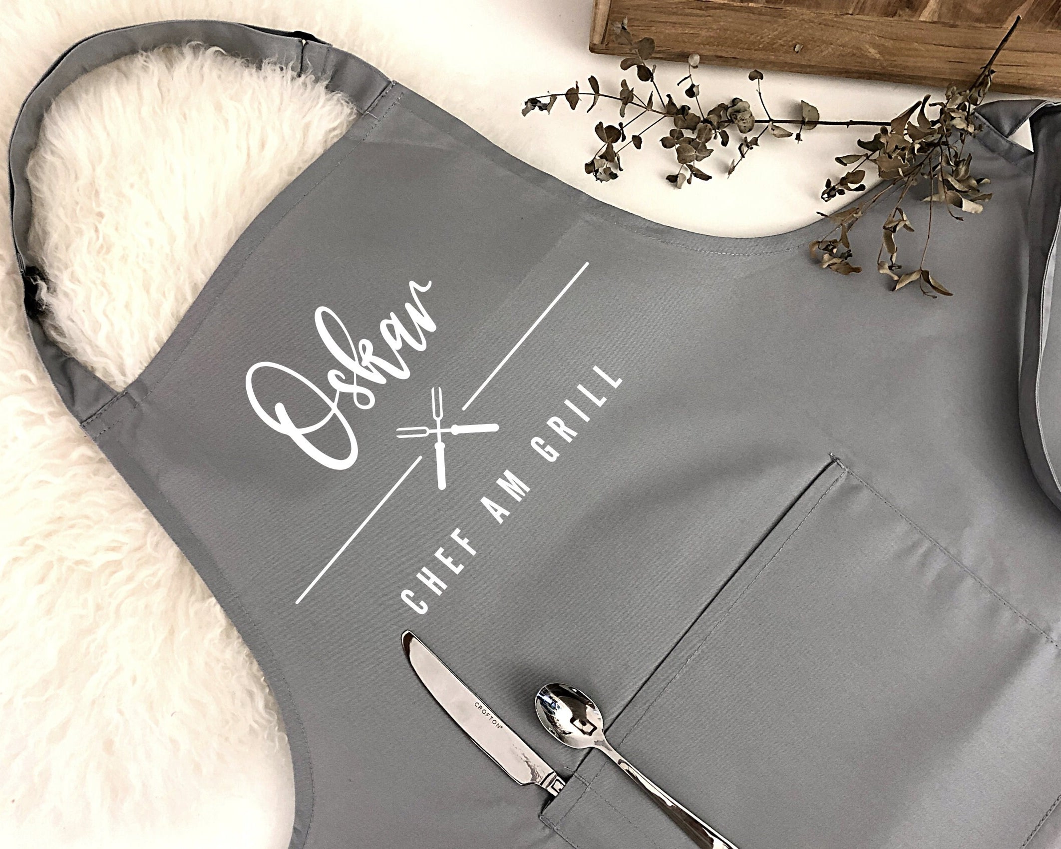 Schürze für ihn | Chef am Grill | BBQ | personalisiert