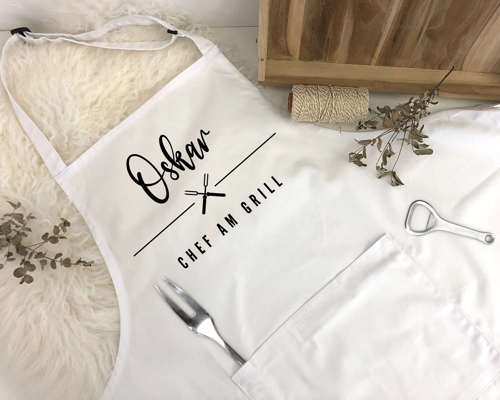 Schürze für ihn | Chef am Grill | BBQ | personalisiert