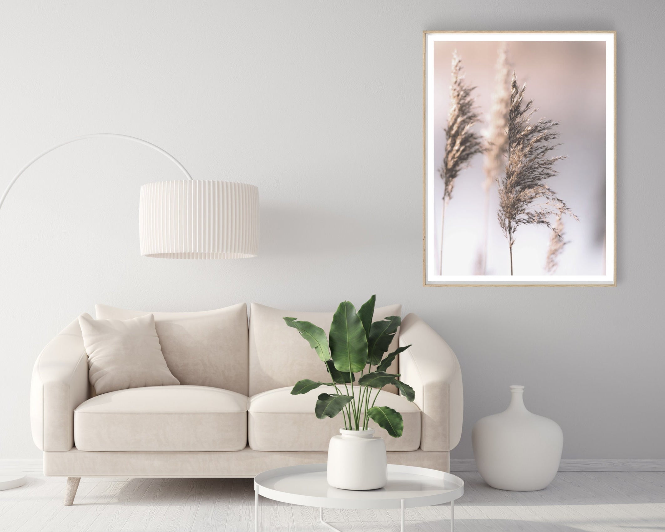 Poster | Blumen | natur | beige | Pampas Gräser Reed | zarte dezente Farben | Boho Naturposter