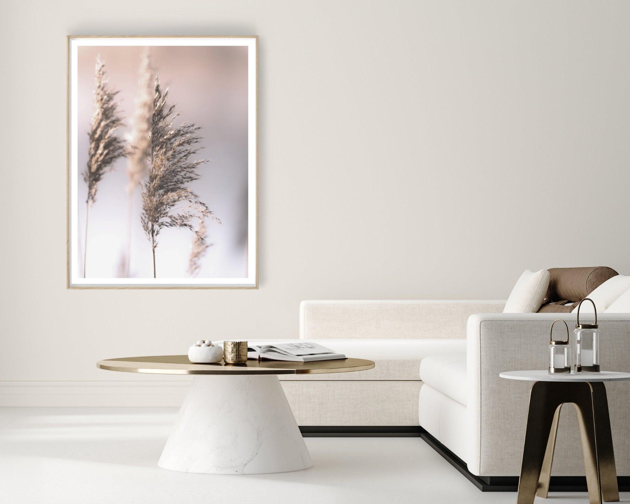 Poster | Blumen | natur | beige | Pampas Gräser Reed | zarte dezente Farben | Boho Naturposter
