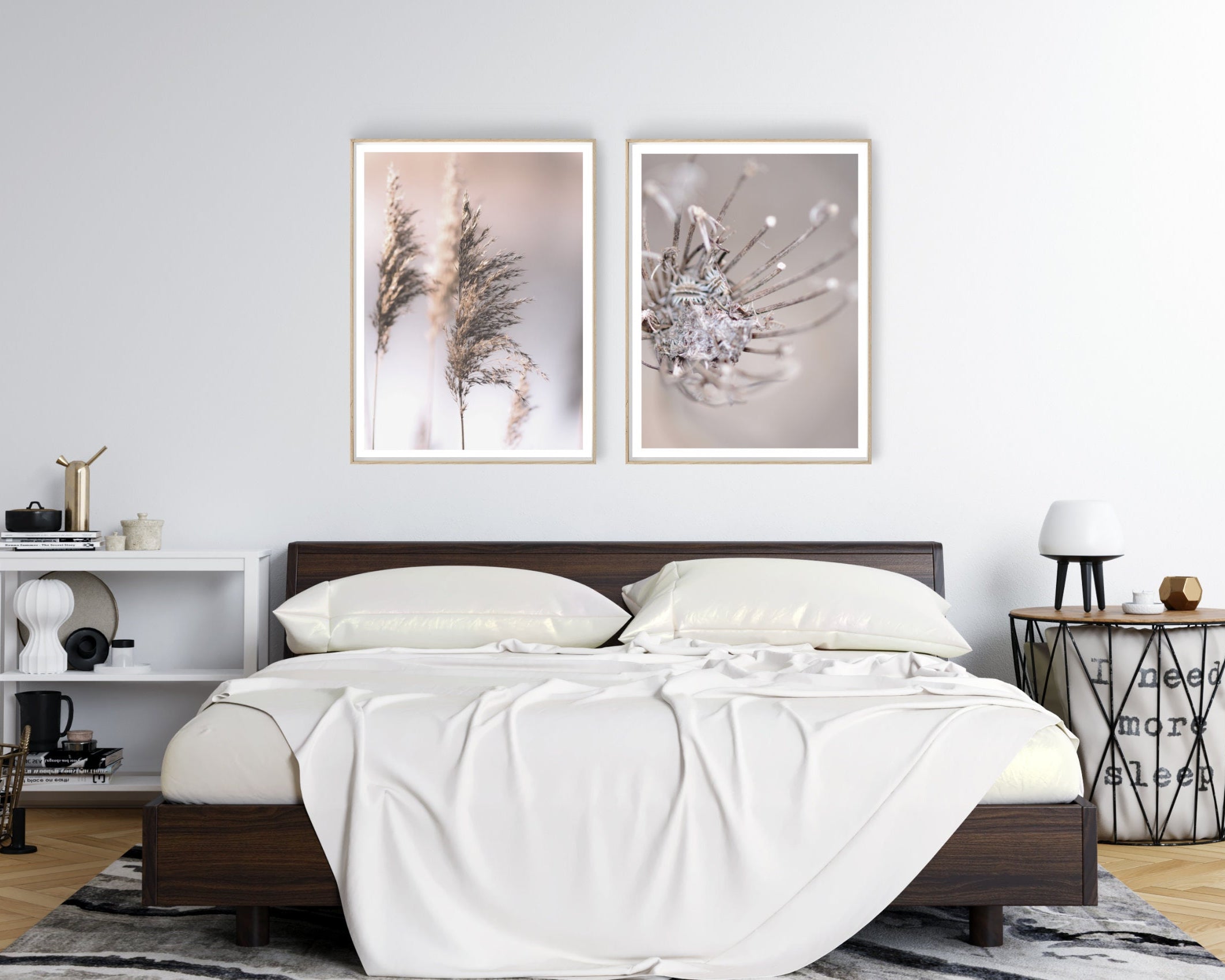 Poster | Blumen | natur | beige | Pampas Gräser Reed | zarte dezente Farben | Boho Naturposter