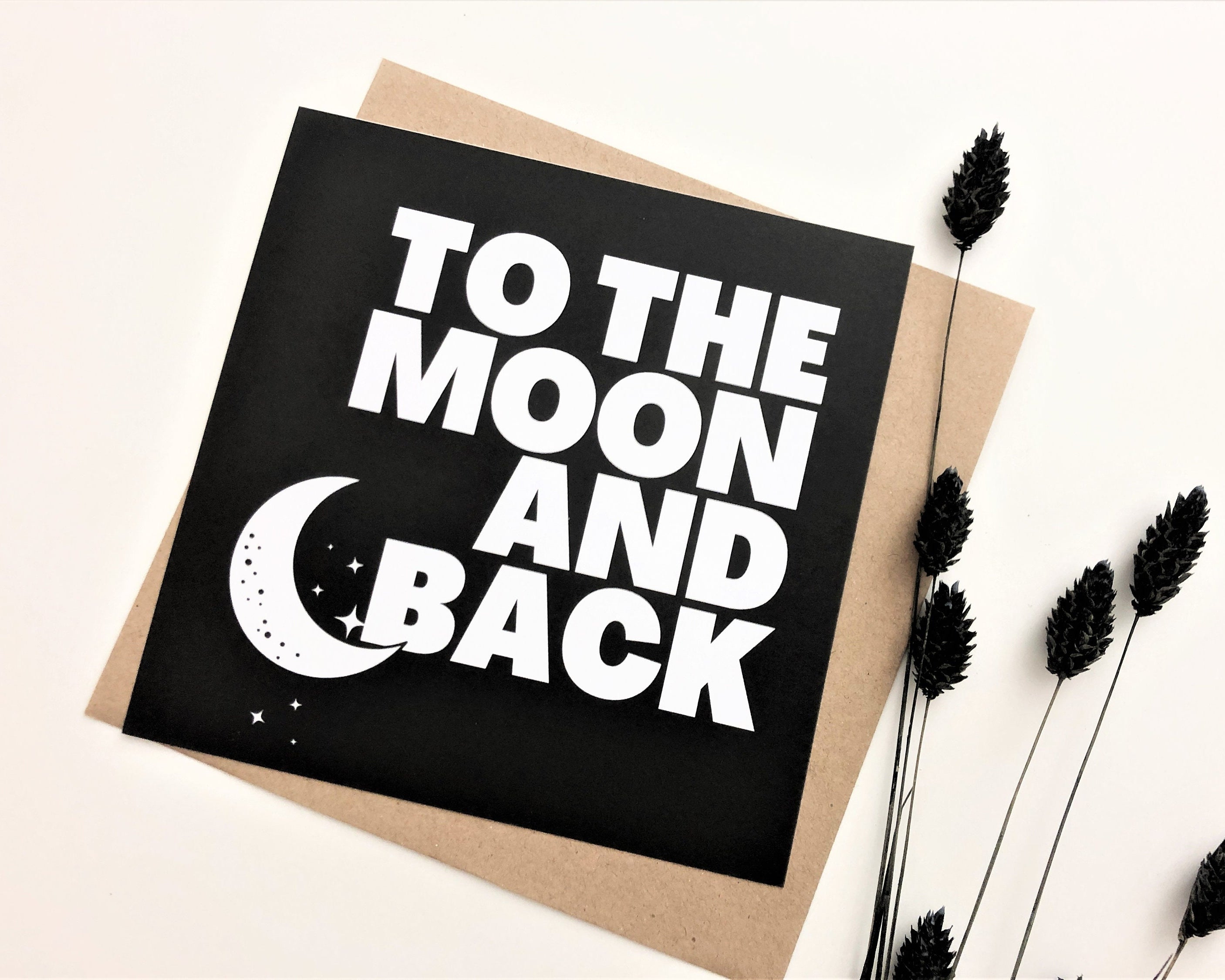 Karten-Set Quadratische Karten | Love | To the moon and back | Valentinstag