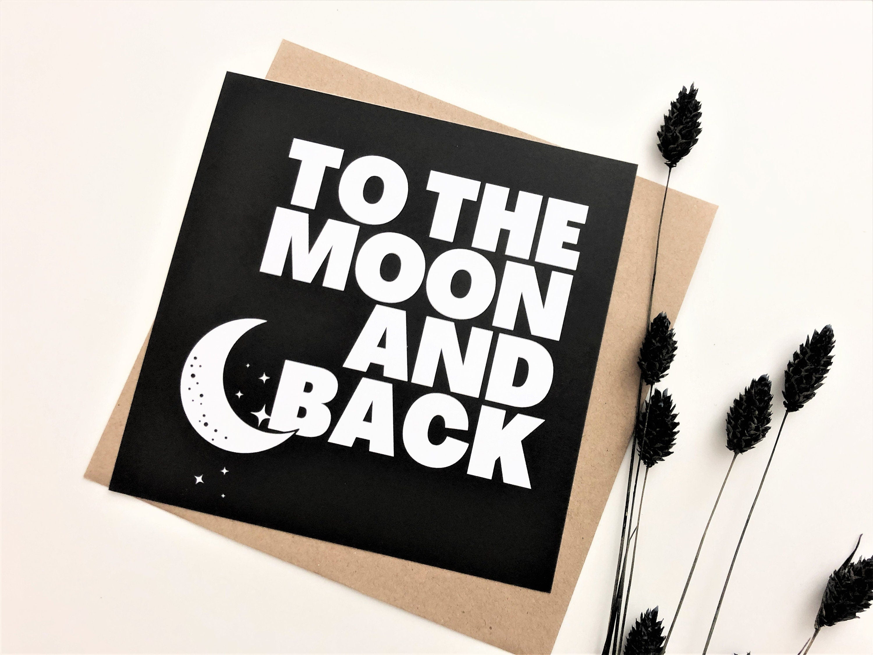 Karten-Set Quadratische Karten | Love | To the moon and back | Valentinstag