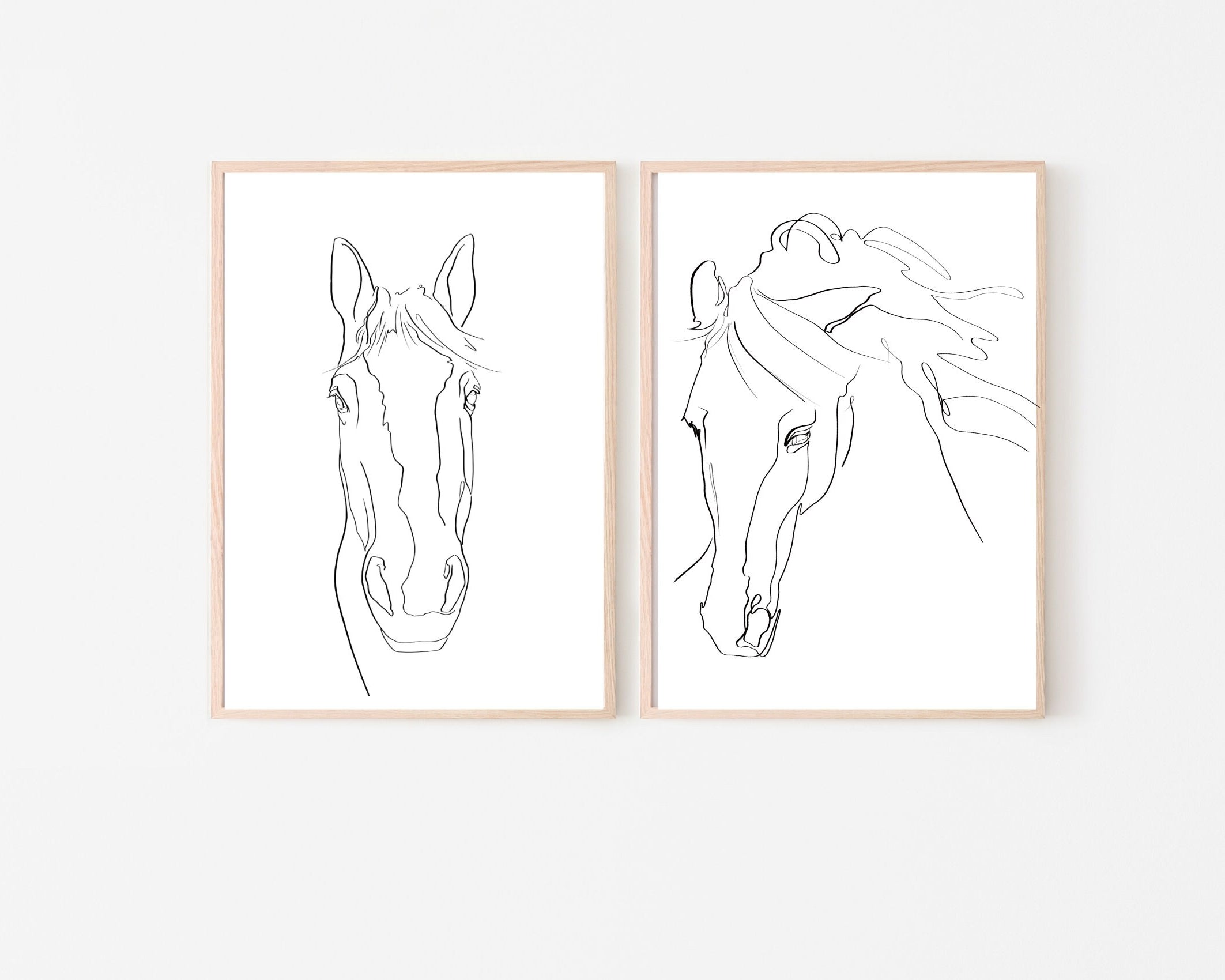 Hunde Portrait | One Line Art | Haustier Portrait | Benutzerdefiniert | Tierportrait Name | Auch als Gutschein