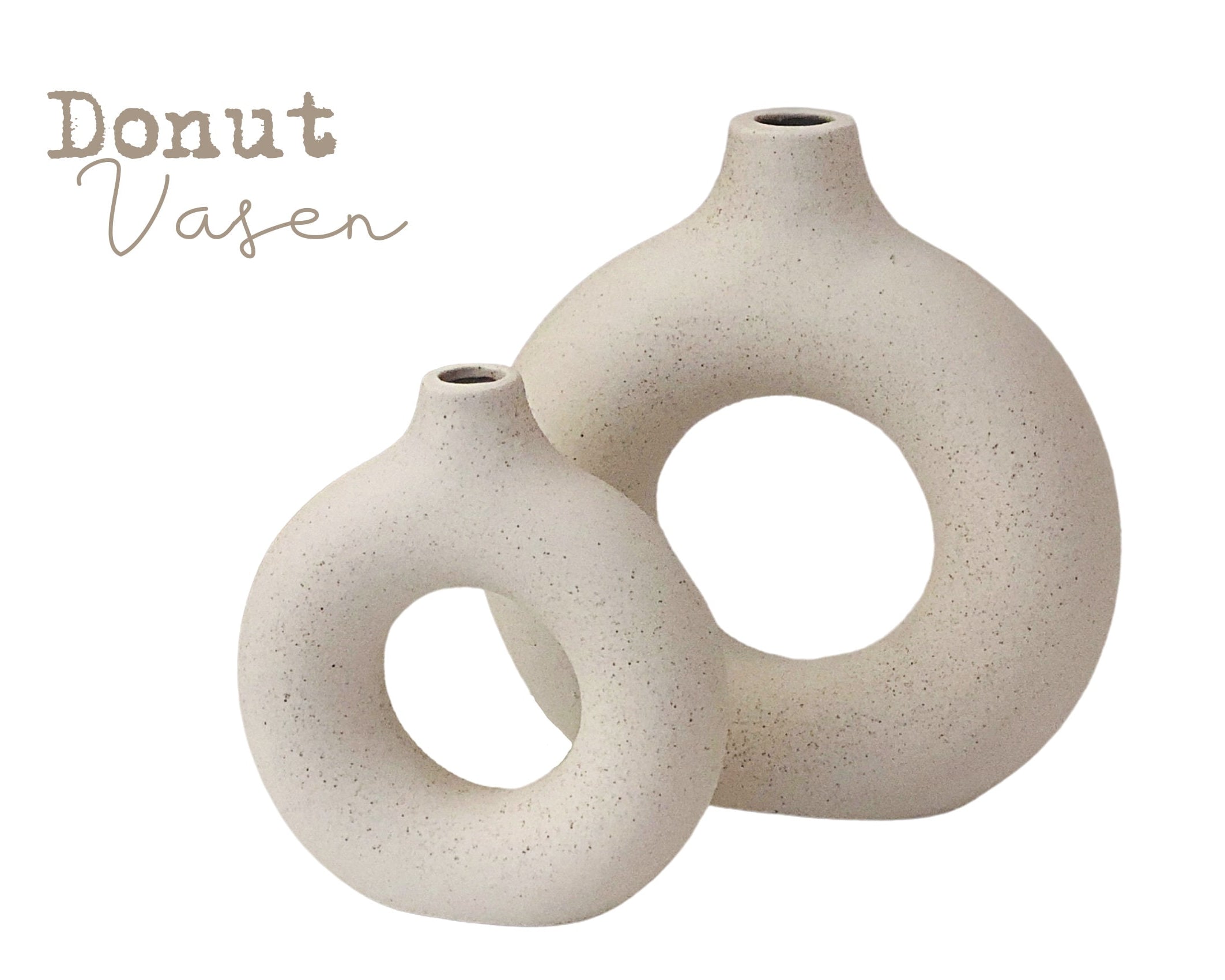 Donut Vasen unterschiedliche Größen | Deko Objekte | Nordic Stil | Skandi | Vase rund mit Loch
