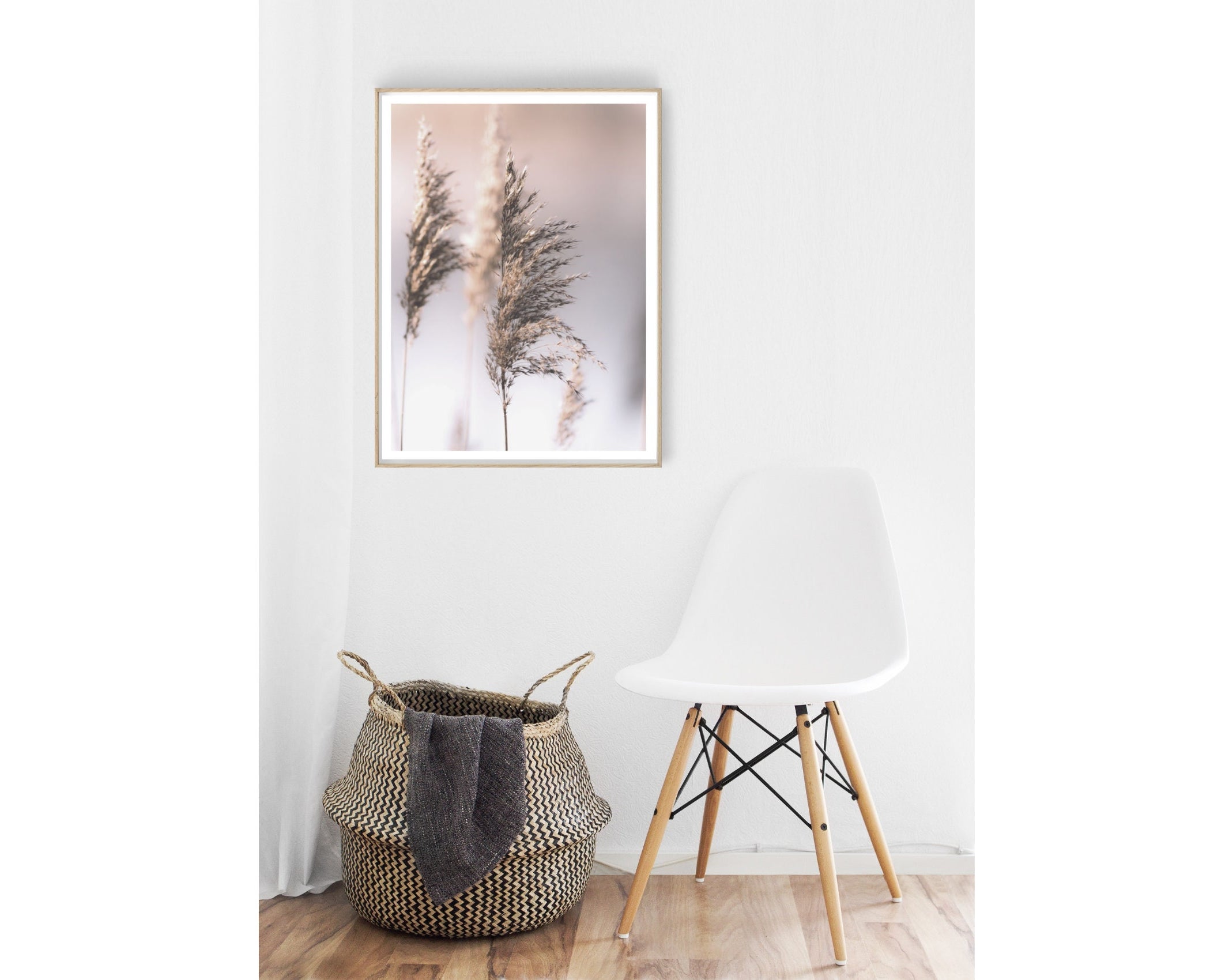 Poster | Blumen | natur | beige | Pampas Gräser Reed | zarte dezente Farben | Boho Naturposter