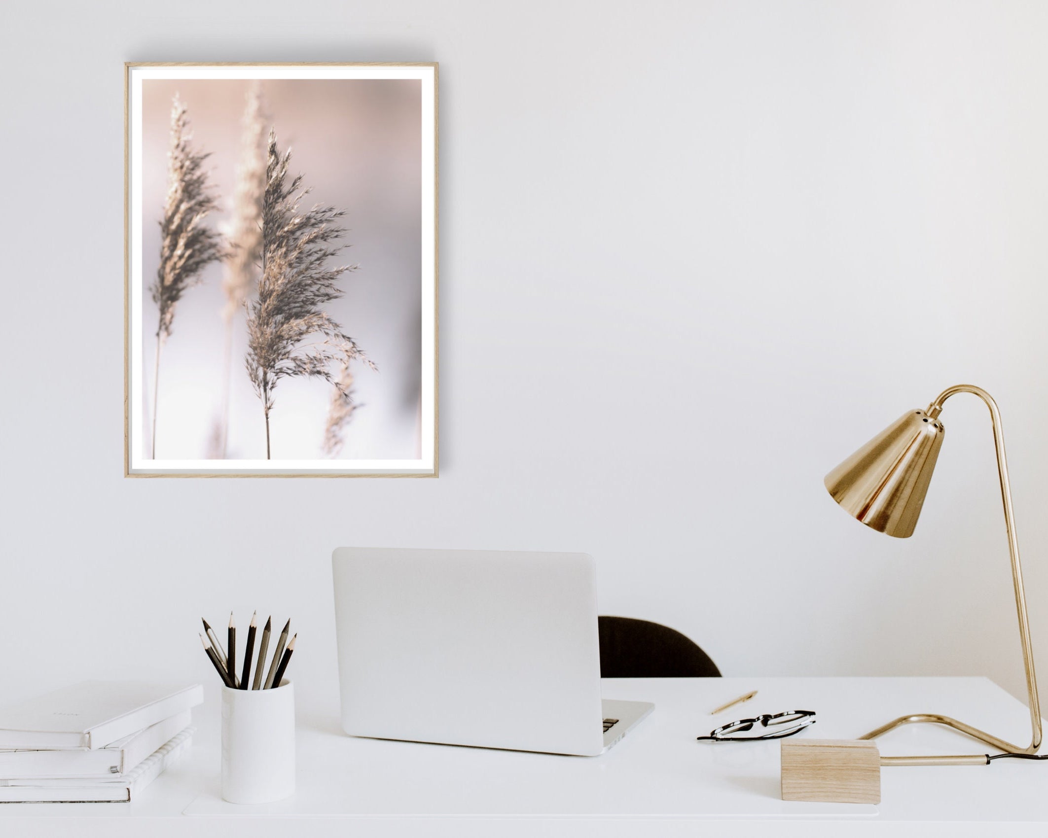 Poster | Blumen | natur | beige | Pampas Gräser Reed | zarte dezente Farben | Boho Naturposter
