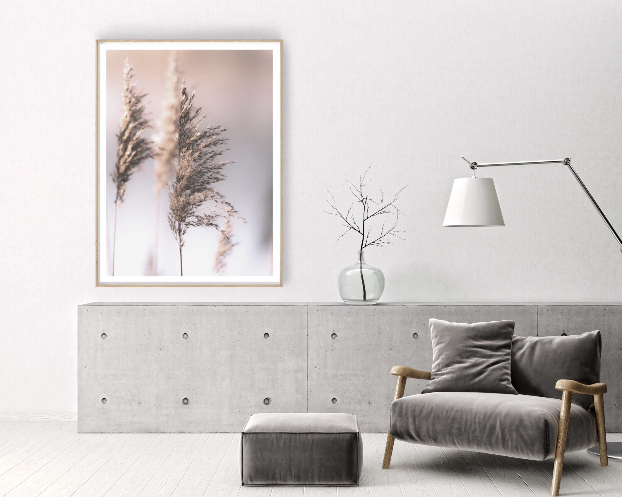 Poster | Blumen | natur | beige | Pampas Gräser Reed | zarte dezente Farben | Boho Naturposter