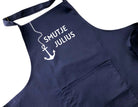 Maritime Grill Schürze für ihn | Smutje | personalisierbar | BBQ Schürze Männer mit Namen | blau, grau | Geschenk Papa Vater Bruder