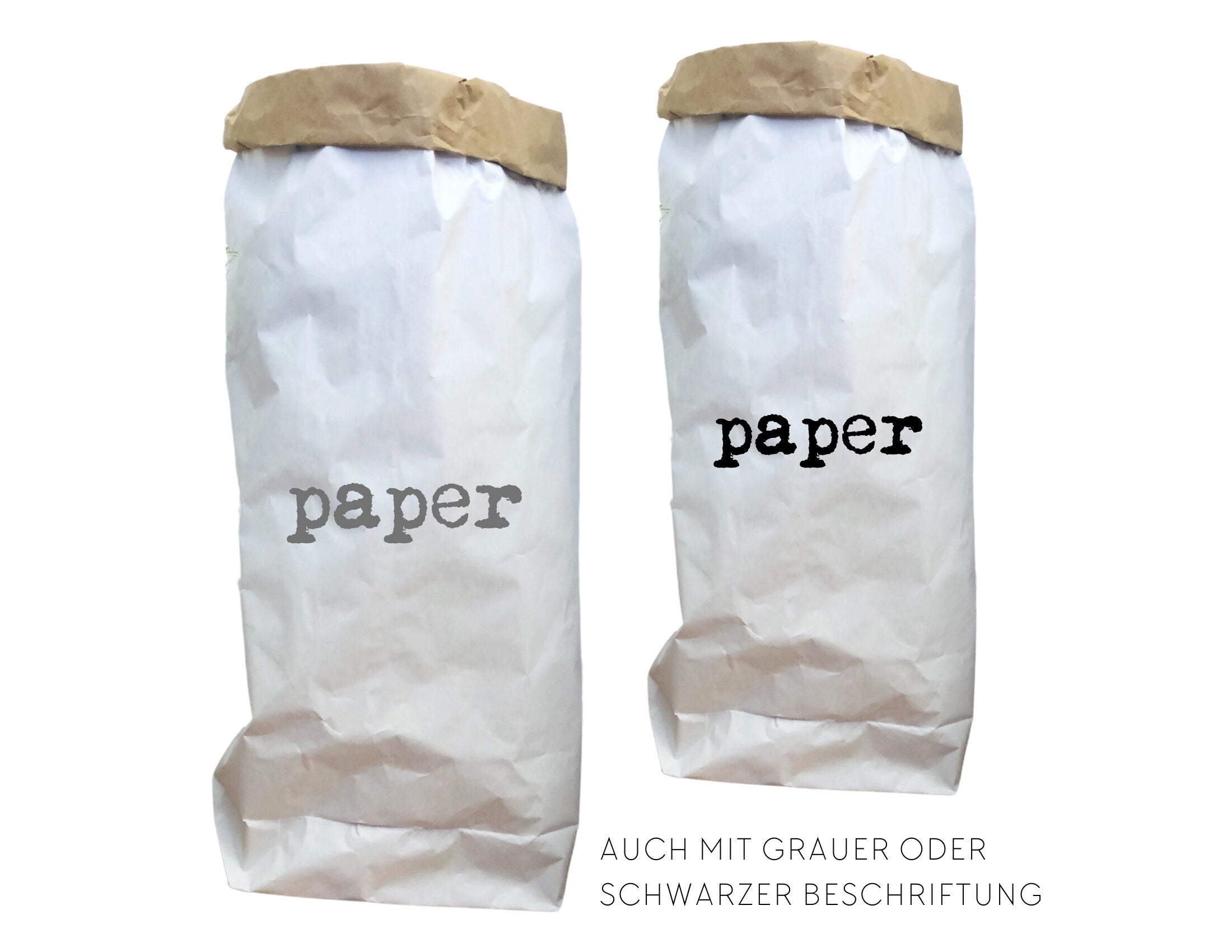 XXL Papiersack aus Kraftpapier | Aufbewahrung Papier | Utensilo | Beschriftung in neon pink schwarz oder grau | Tüte Sack Beutel