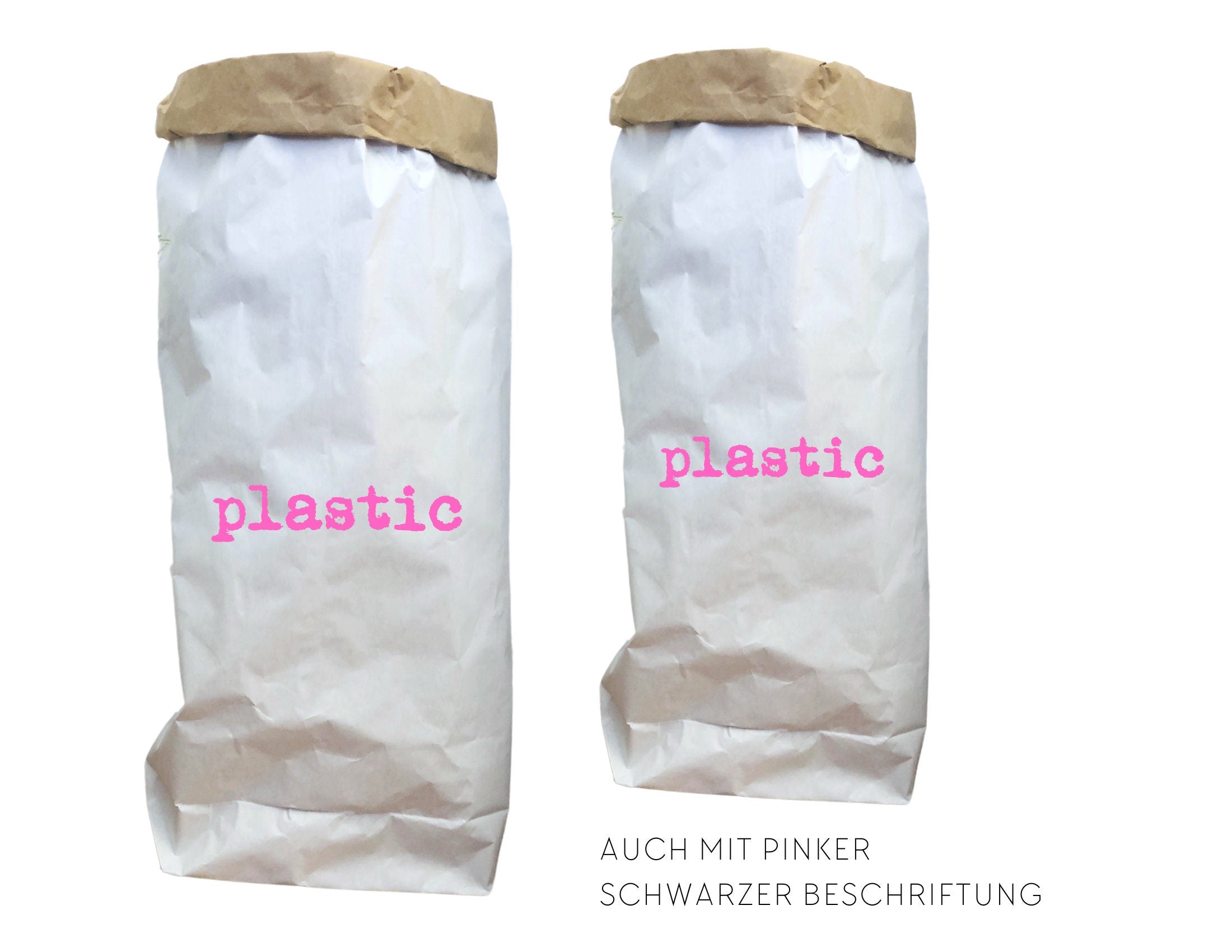 XXL Papiersack aus Kraftpapier | Aufbewahrung Flaschen | Utensilo | Leergut | neon orange | Tüte Sack Beutel