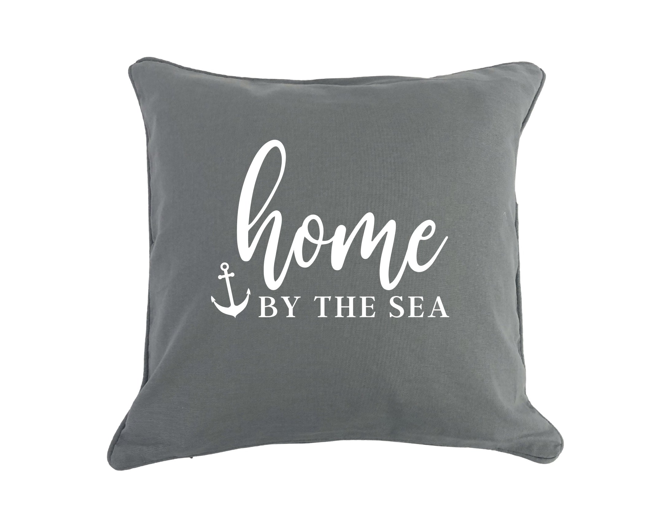 HOME by the sea | Kissen | maritimer Kissenbezug | 40 x40 cm | Baumwolle | Skandi Design | Hygge Boho Deko Kissenhülle