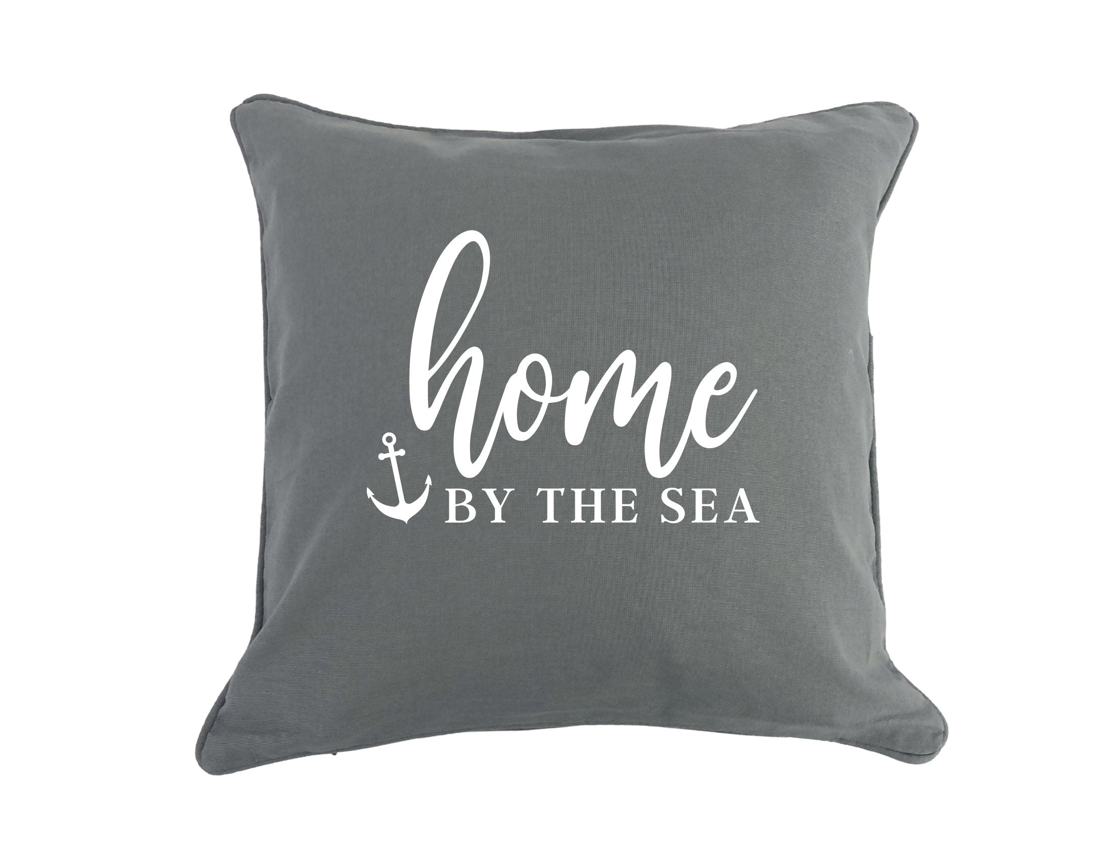 HOME by the sea | Kissen | maritimer Kissenbezug | 40 x40 cm | Baumwolle | Skandi Design | Hygge Boho Deko Kissenhülle