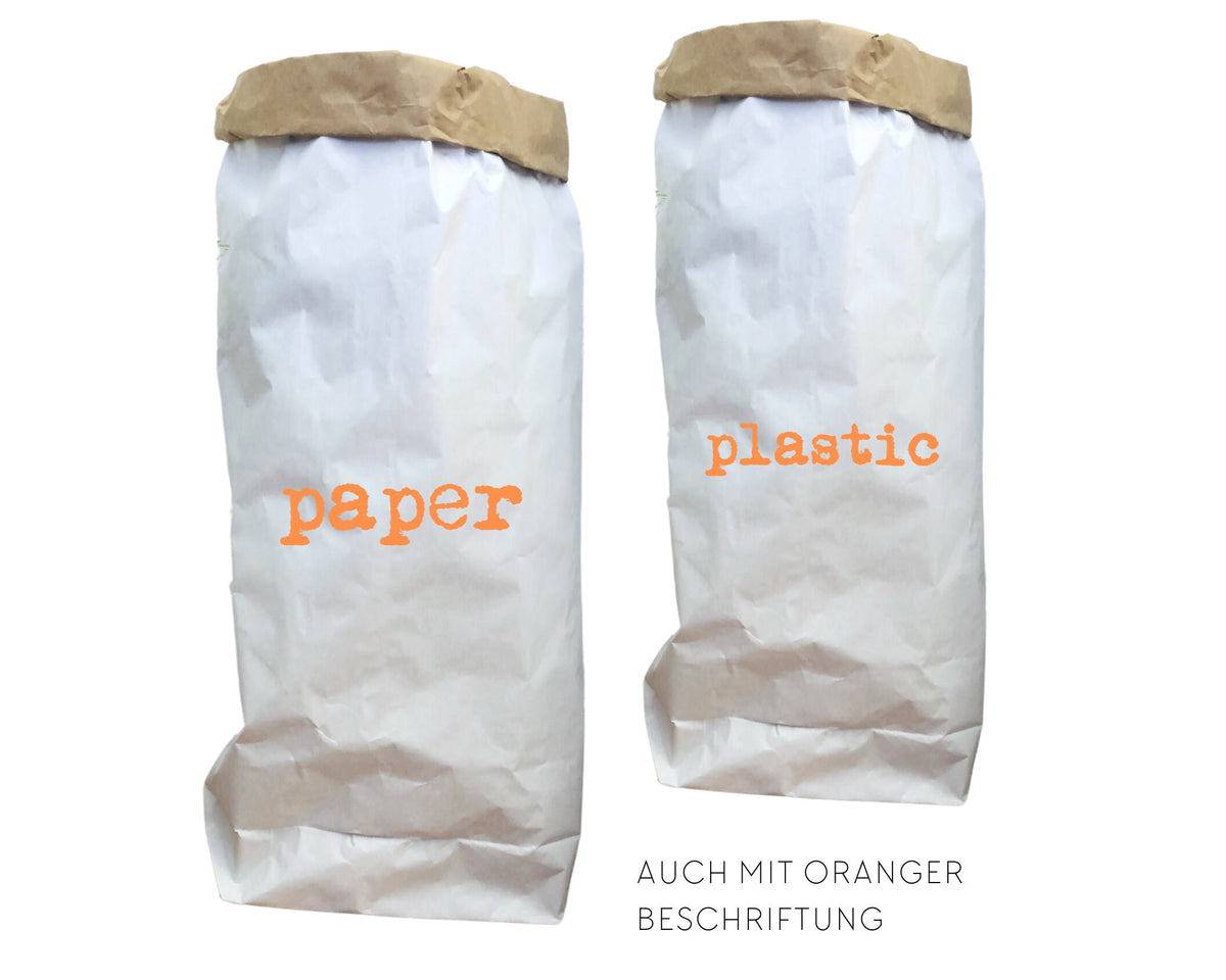XXL Papiersack aus Kraftpapier | Aufbewahrung Papier | Utensilo | Beschriftung in neon pink schwarz oder grau | Tüte Sack Beutel