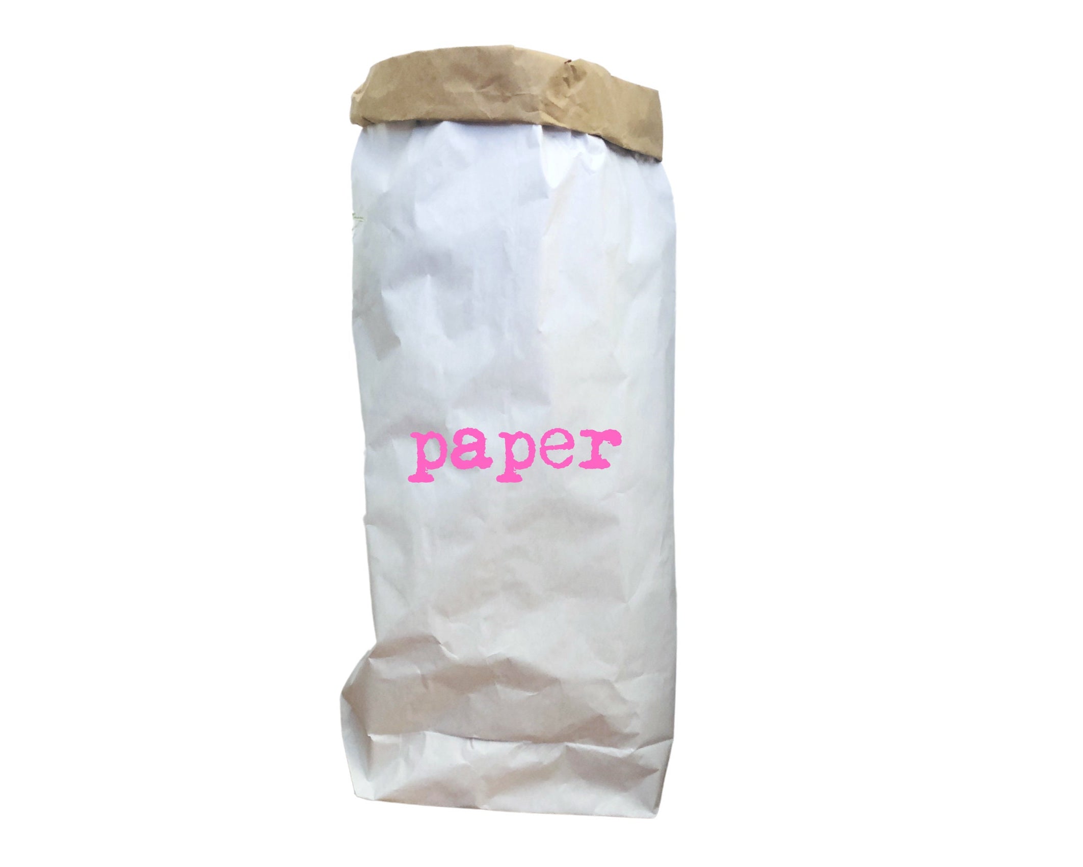 XXL Papiersack aus Kraftpapier | Aufbewahrung Papier | Utensilo | Beschriftung in neon pink schwarz oder grau | Tüte Sack Beutel