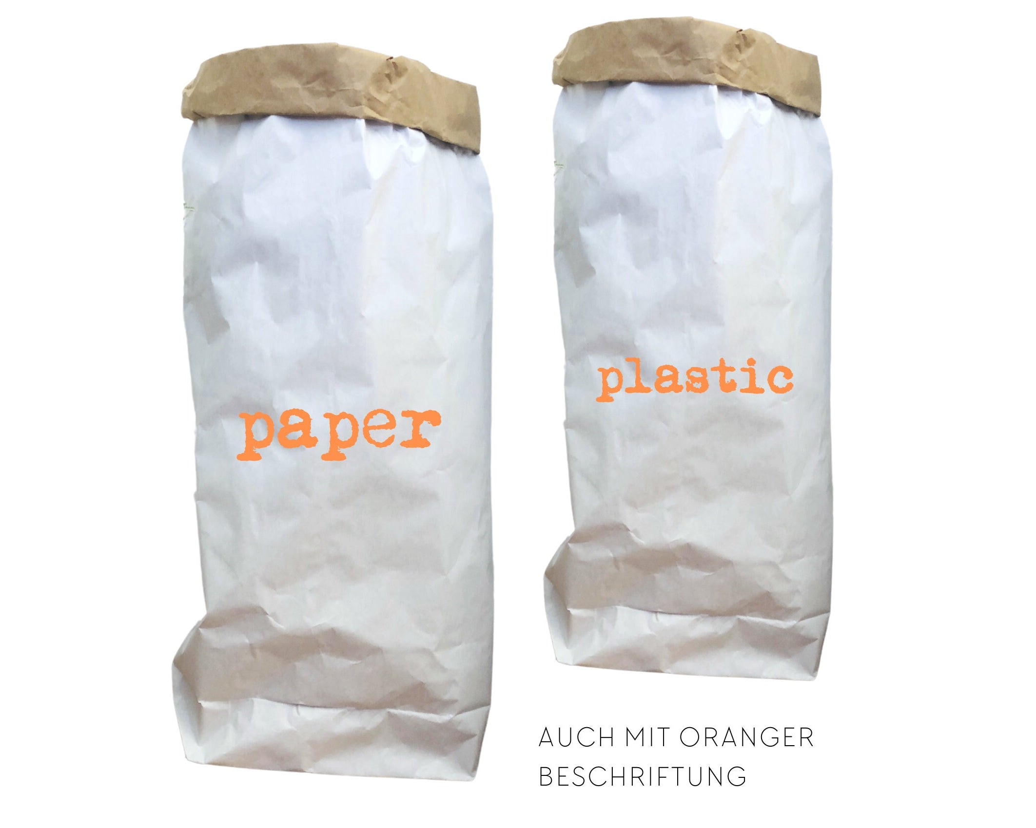 XXL Papiersack aus Kraftpapier | Aufbewahrung Papier | Utensilo | Beschriftung in neon pink schwarz oder grau | Tüte Sack Beutel