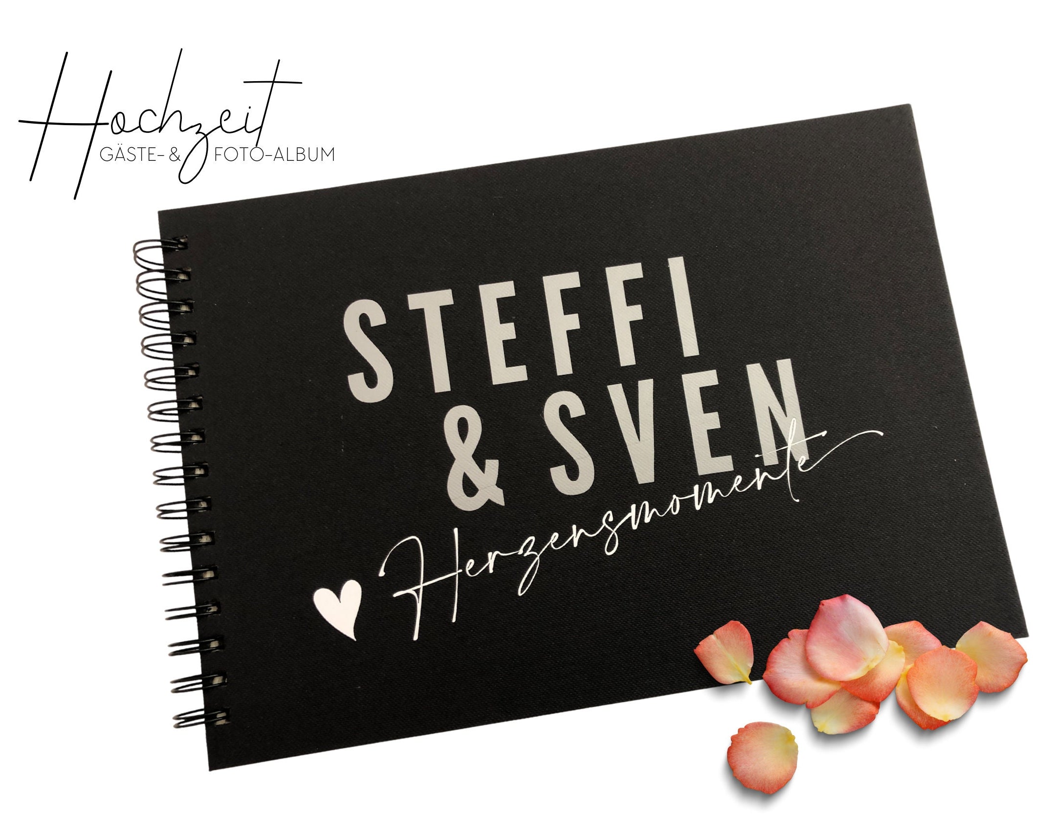 Hochzeit | Gästebuch | personalisiert | schwarz