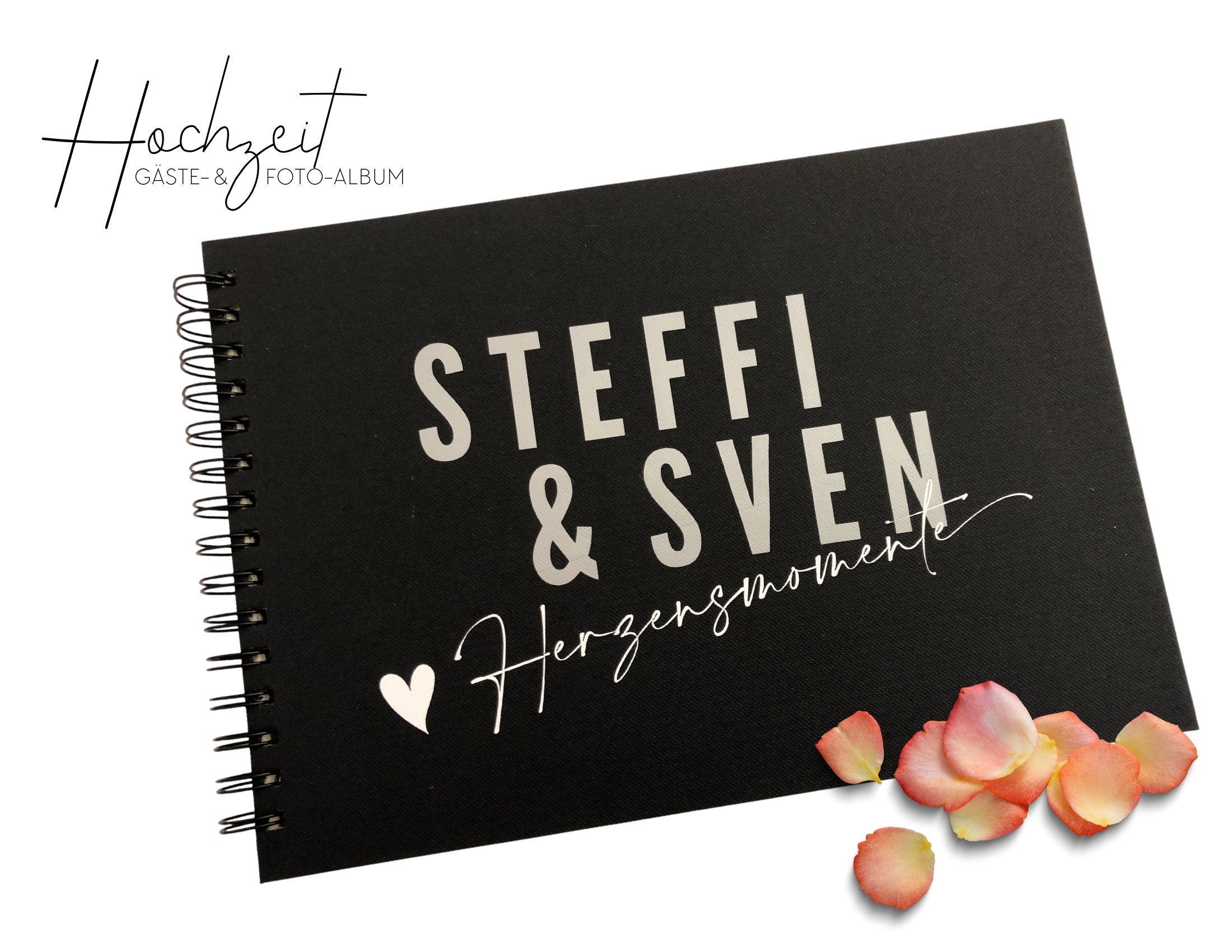 Hochzeit | Gästebuch | personalisiert | schwarz