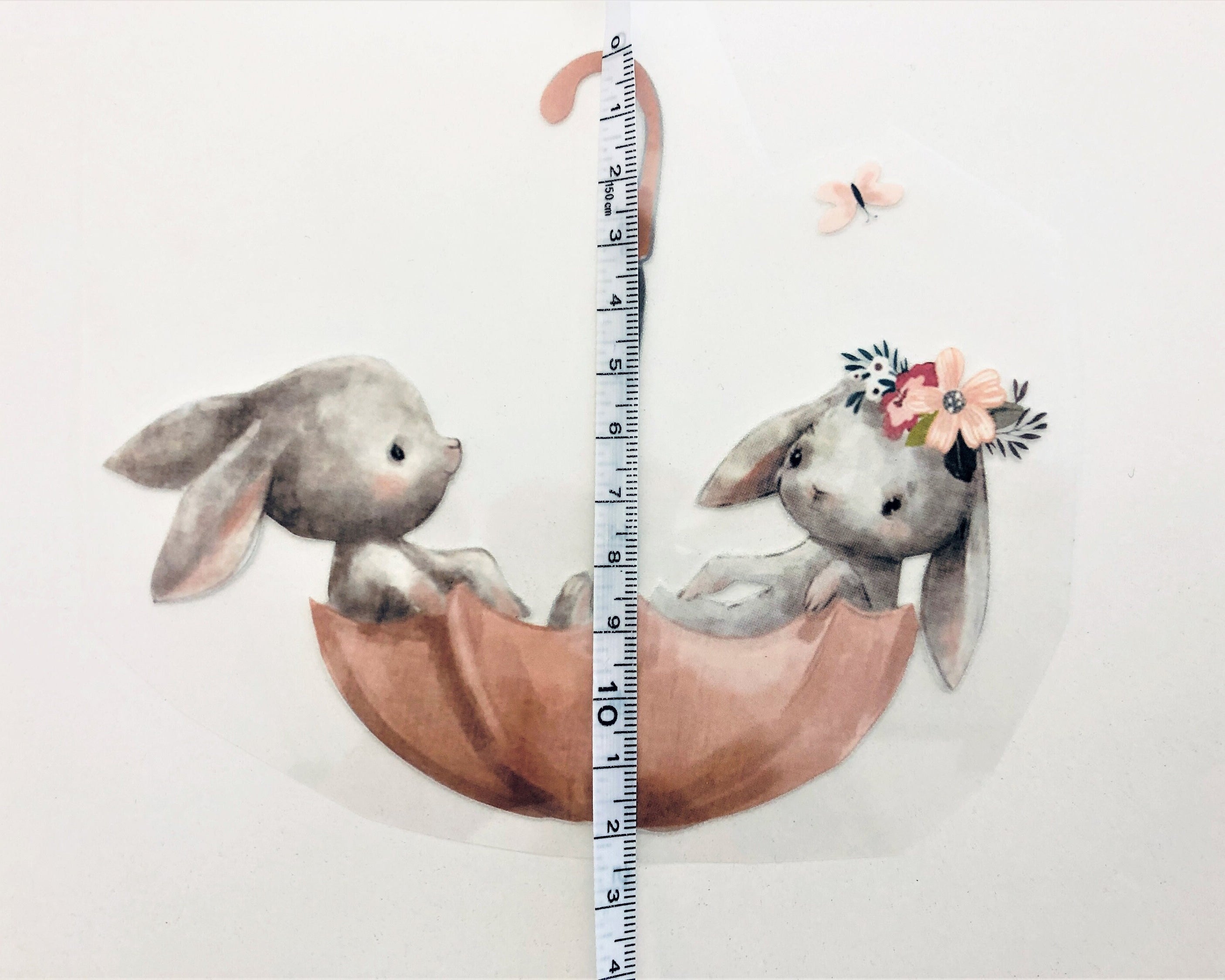 Bügelbild für Kinder | Hasen | mit Namen | personalisiert Bügel Patch | DIY | Motiv zum Aufbügeln