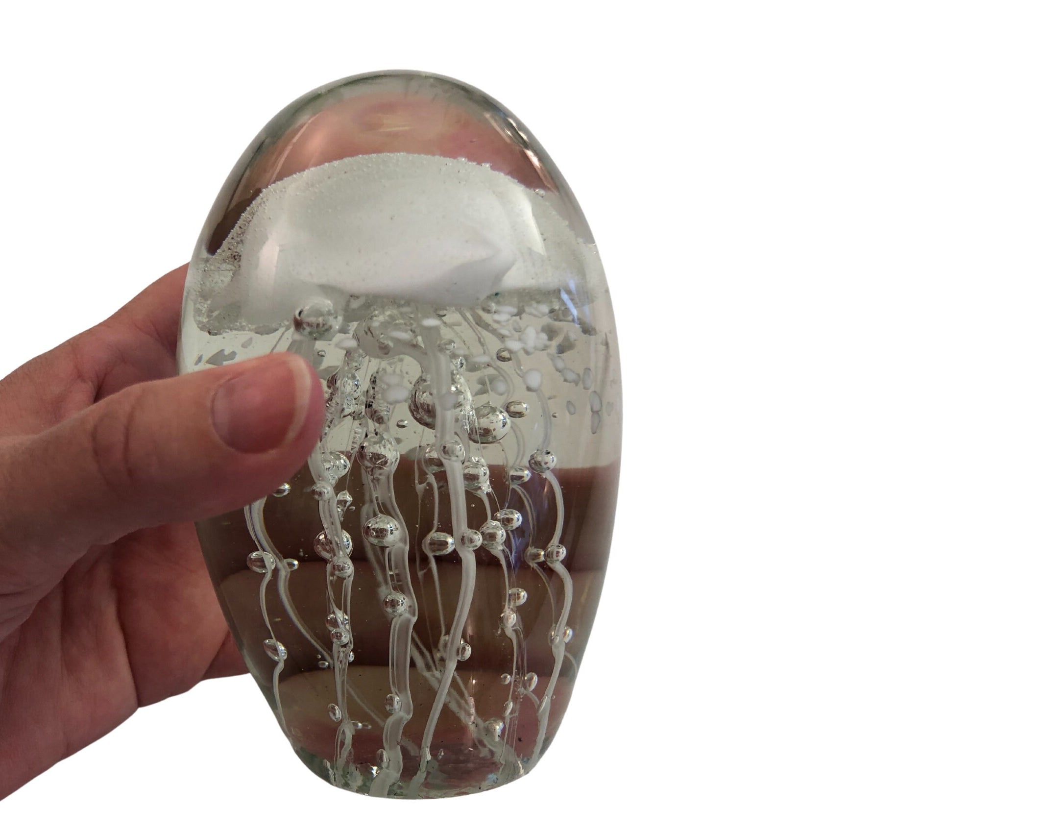 Objekt | Qualle | Briefbeschwerer | Glas | weiß