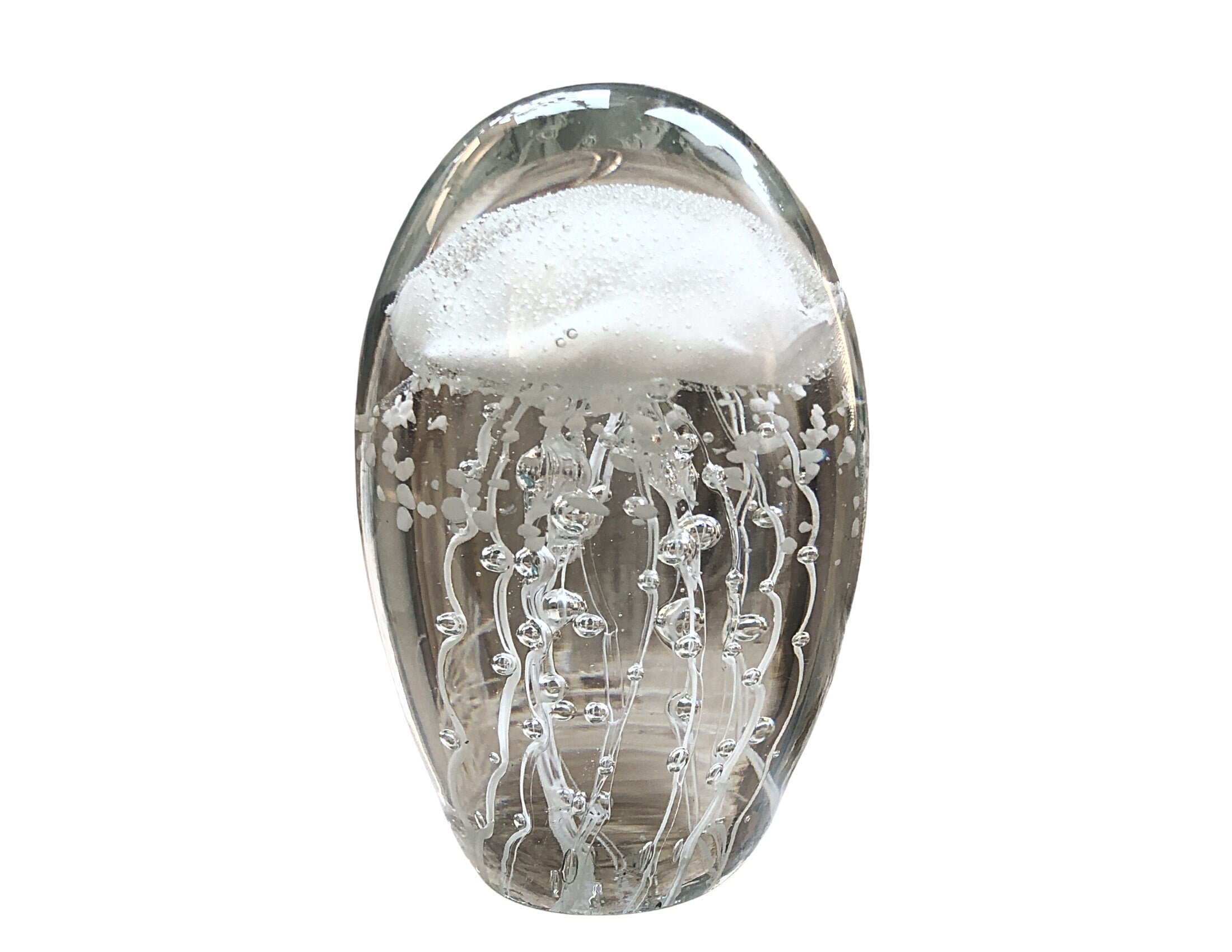 Objekt | Qualle | Briefbeschwerer | Glas | weiß