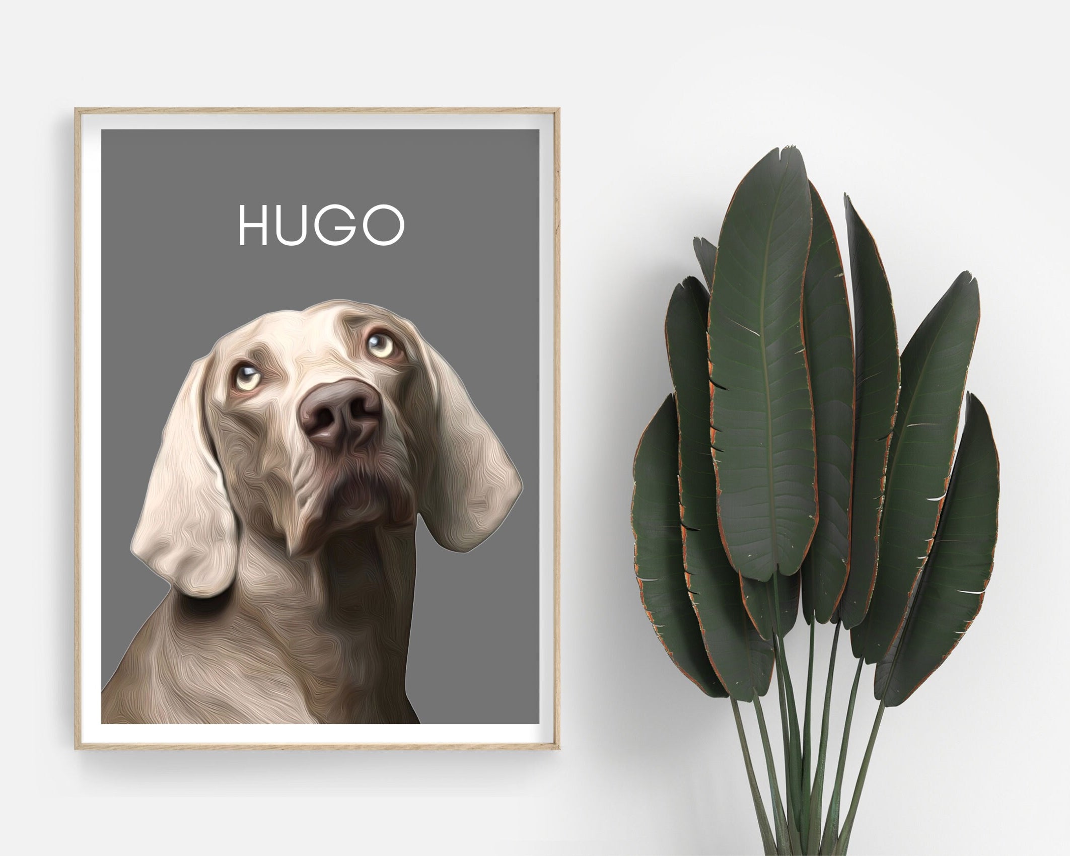 Haustier Portrait | Hund Katze | nach Foto mit Namen | Hintergrund nach Wunsch frei wählbar